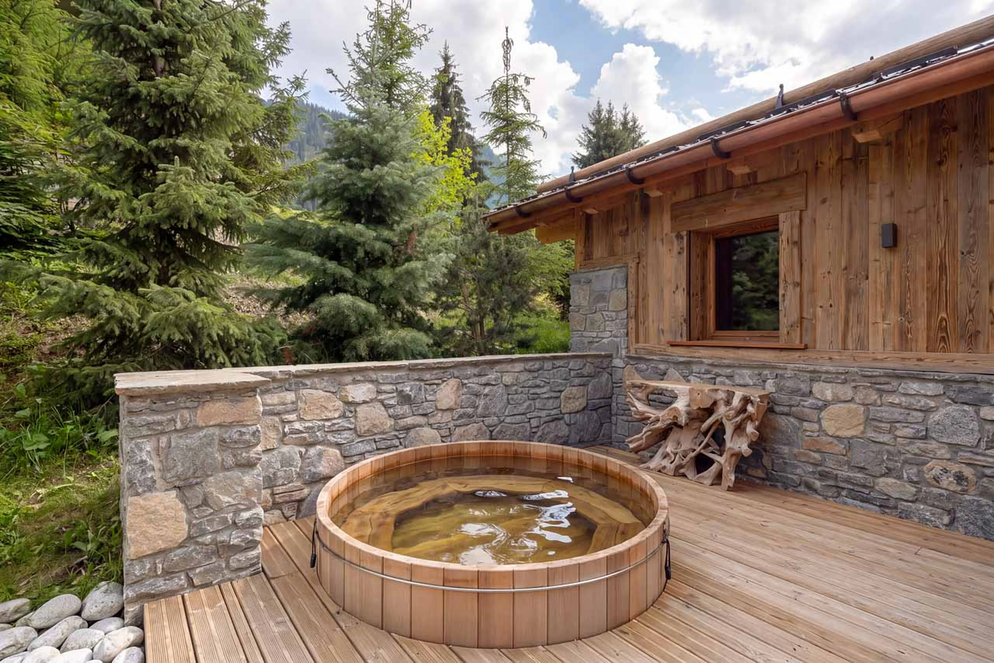 Spa hot tub at Chalet Bellezza in Megeve