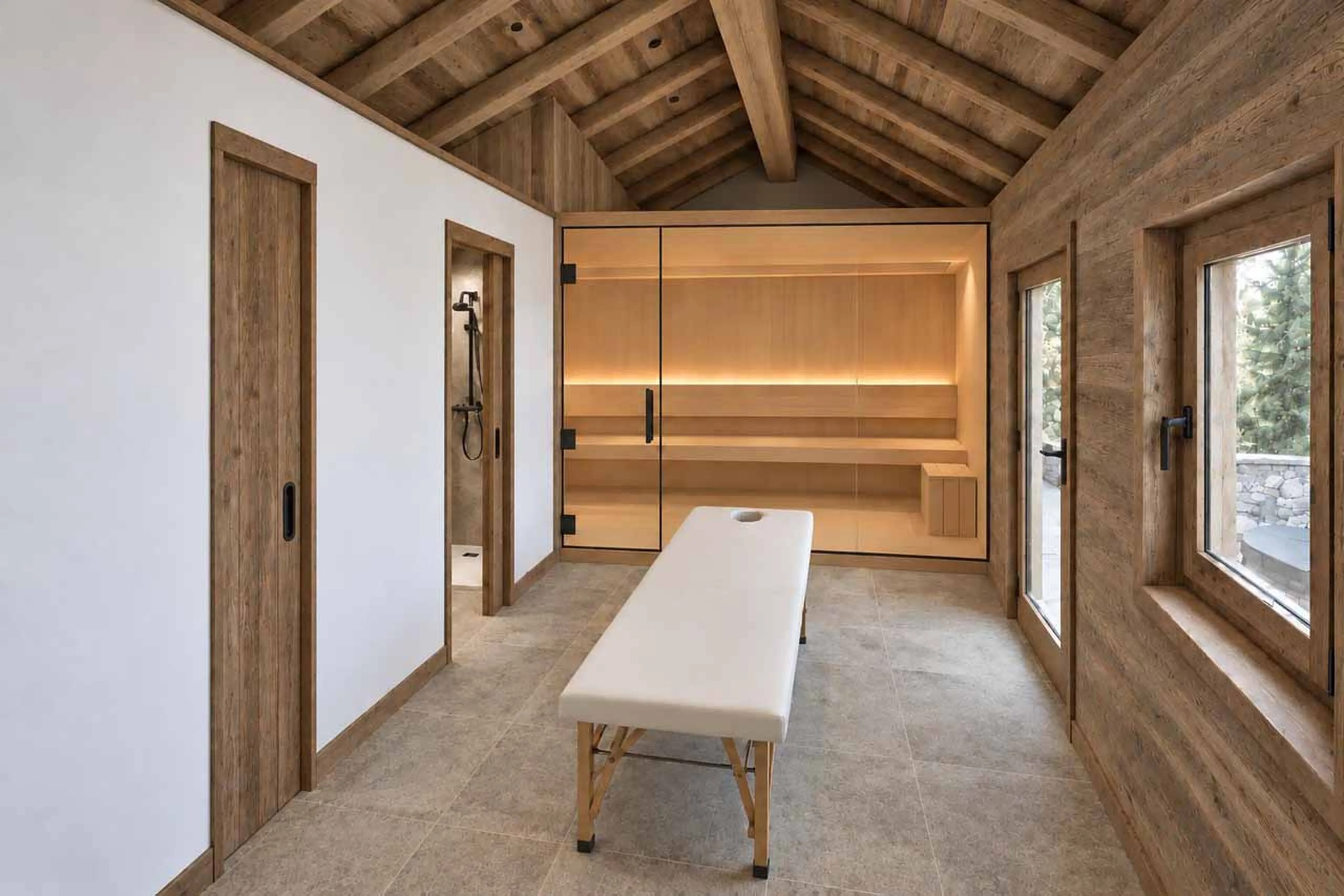 Spa sauna at Chalet Bellezza in Megeve