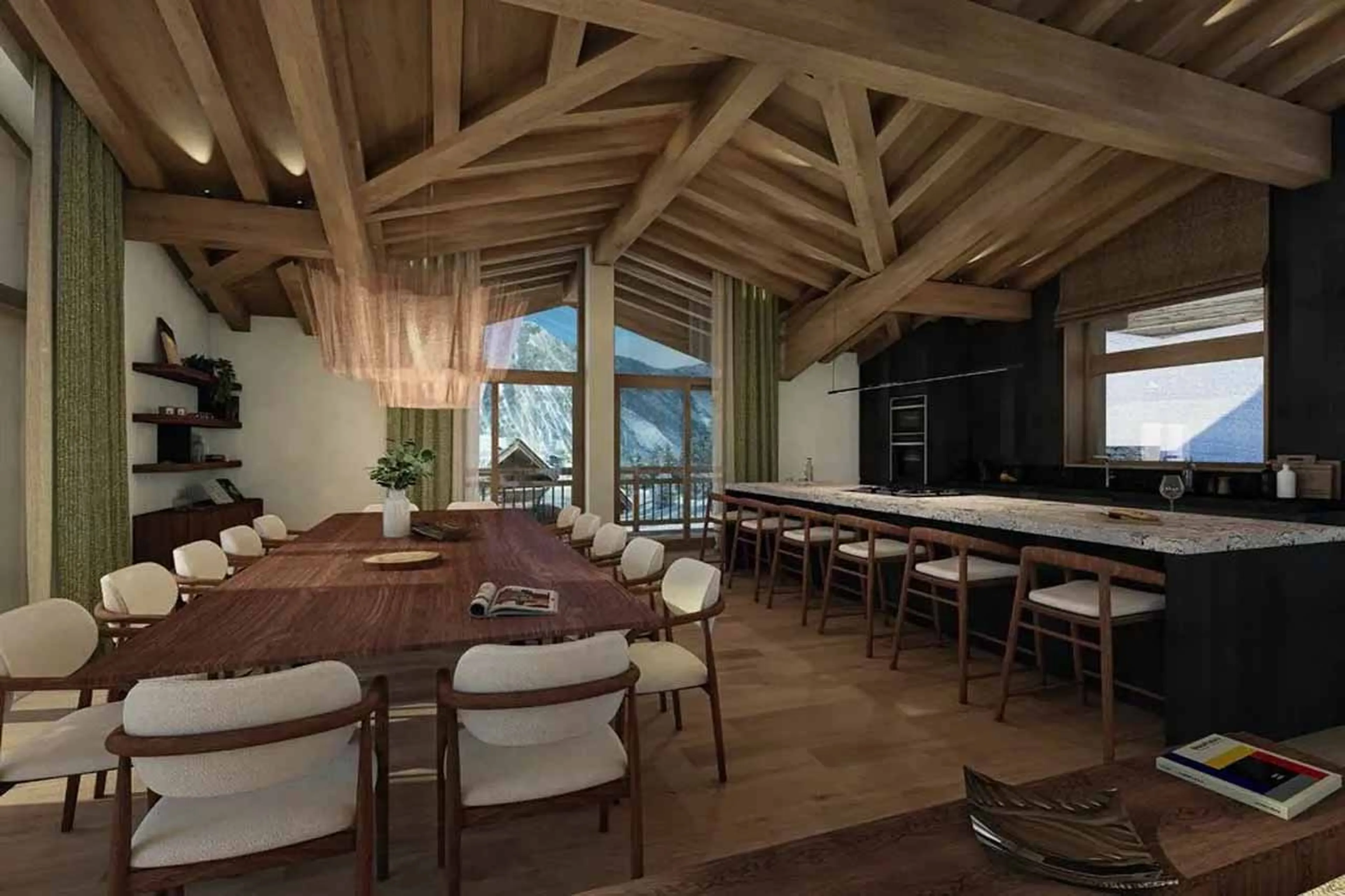 Dining area at Chalet Belrio in Courchevel 1550