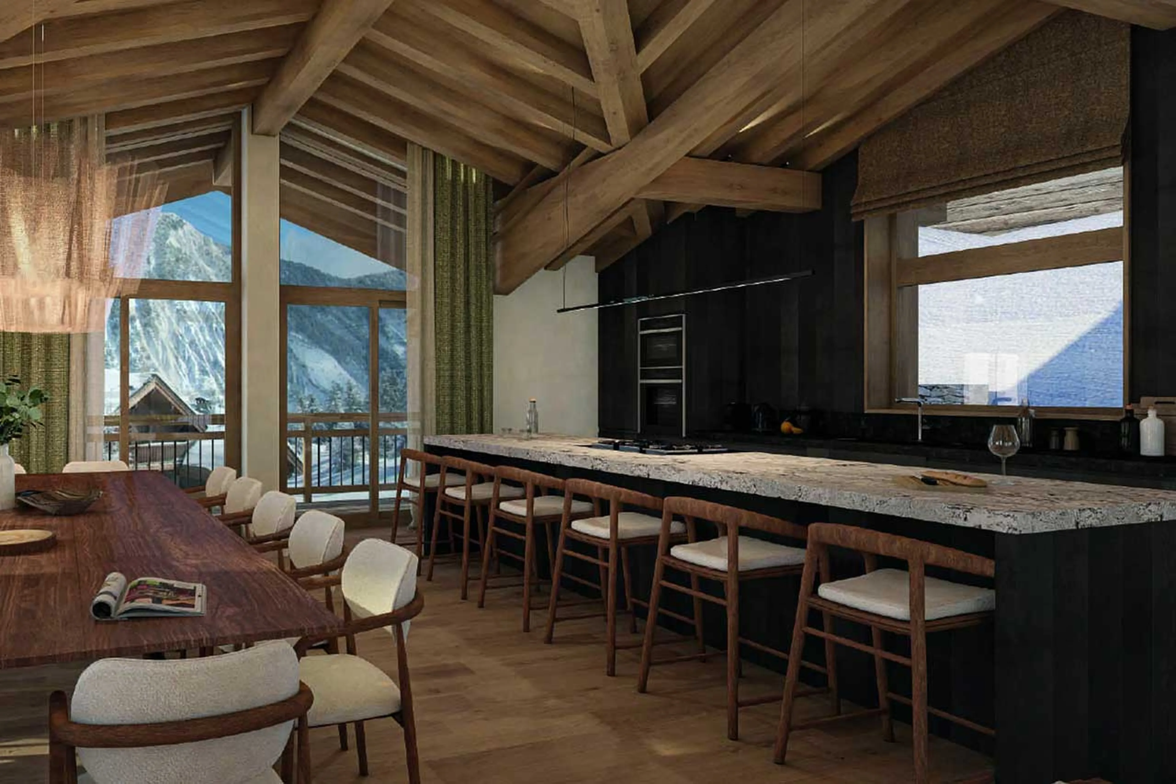 Kitchen at Chalet Belrio in Courchevel 1550
