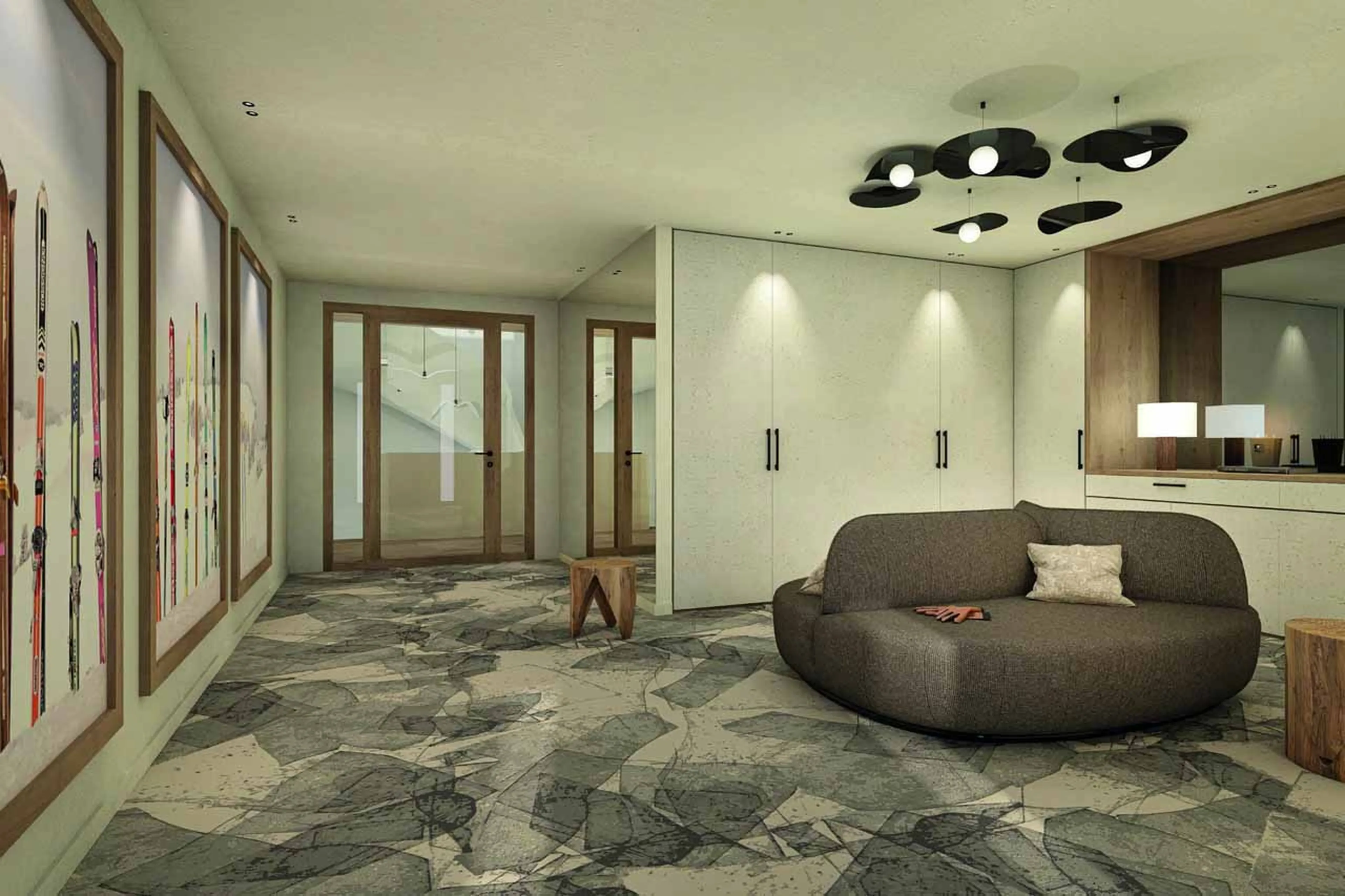 Entrance hall at Chalet Belrio in Courchevel 1550