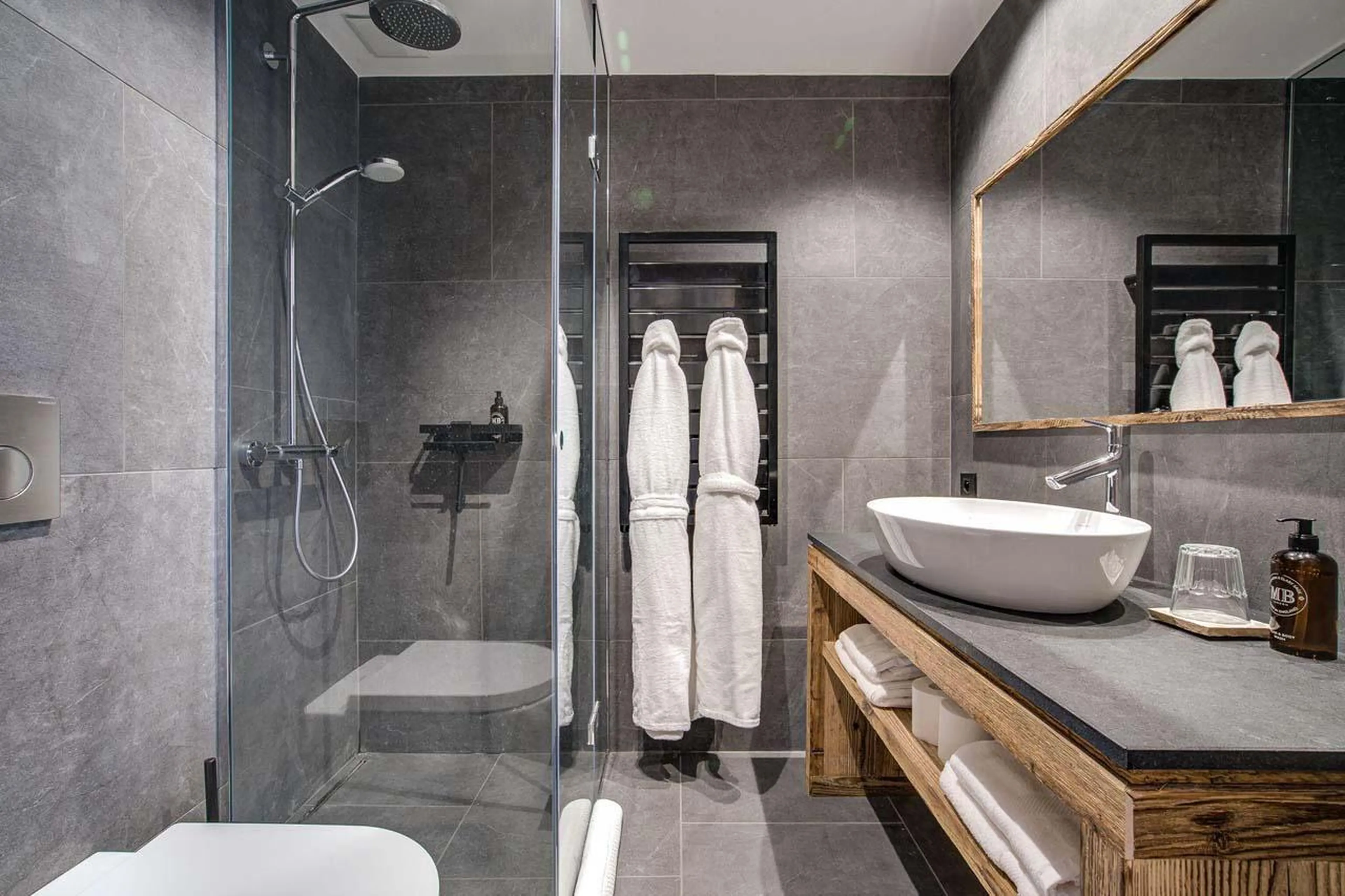 En-suite shower room at Chalet Bergeronnette in Meribel