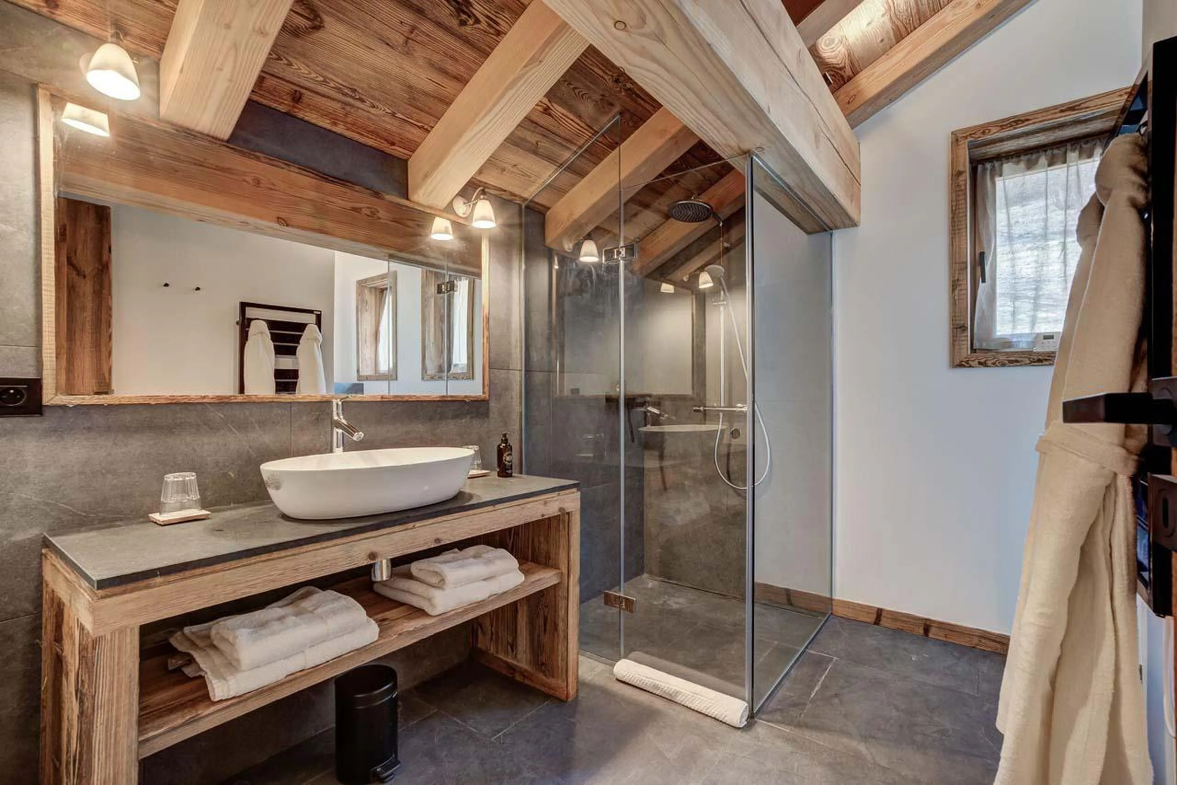 En-suite shower room at Chalet Bergeronnette in Meribel