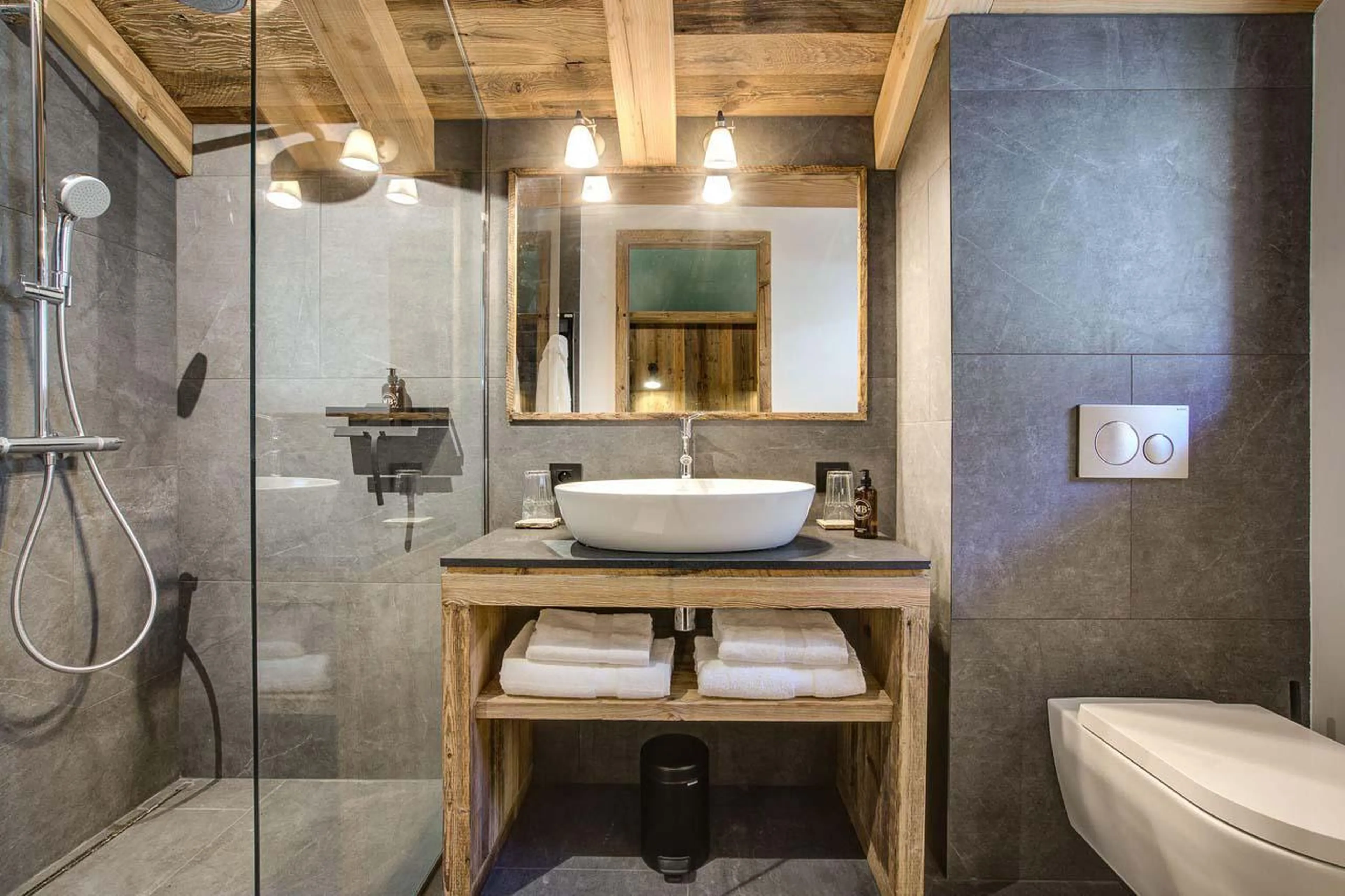En-suite shower room at Chalet Bergeronnette in Meribel