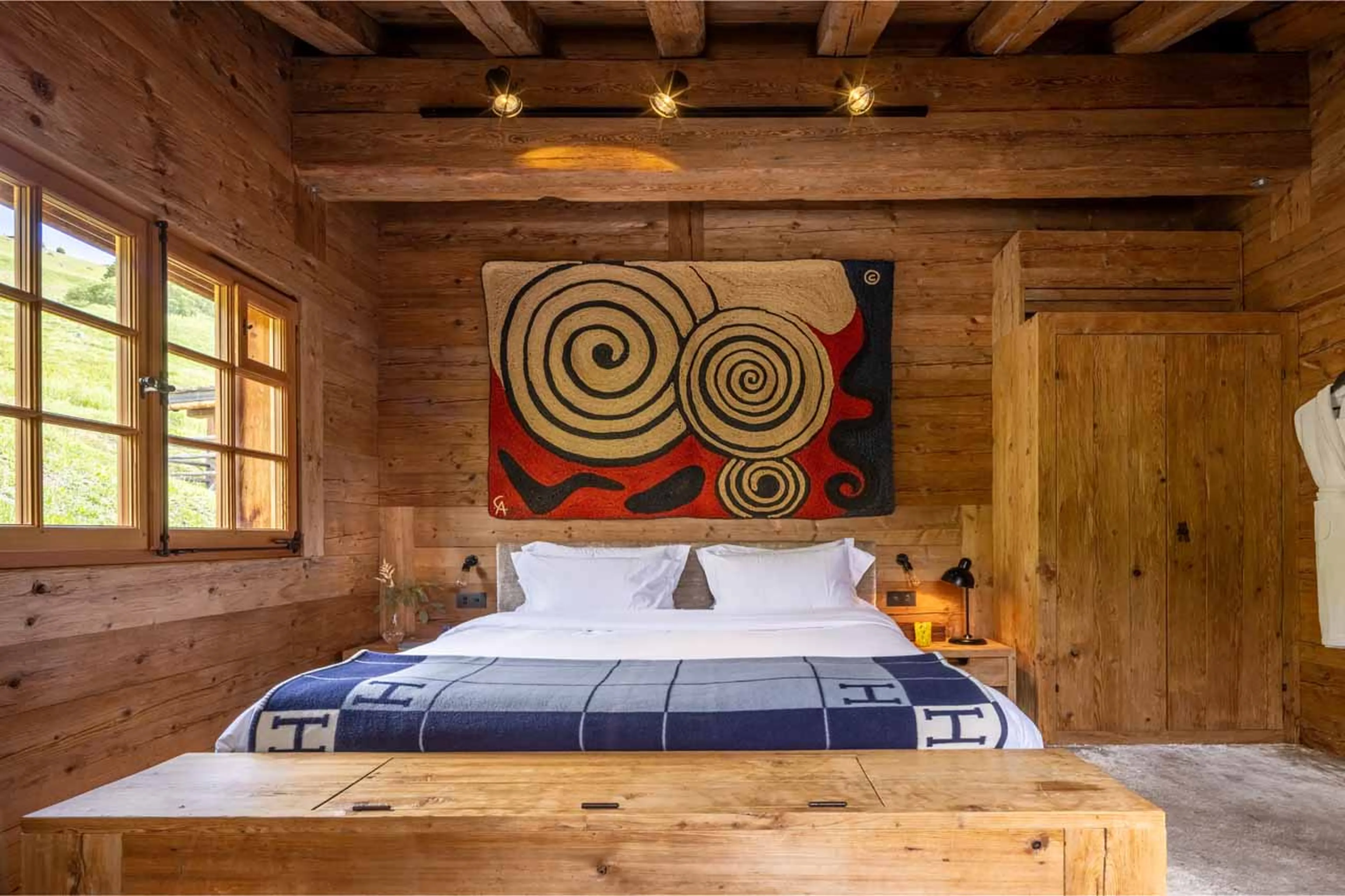 Terrace access from bedroom one at Chalet Bibi in Verbier