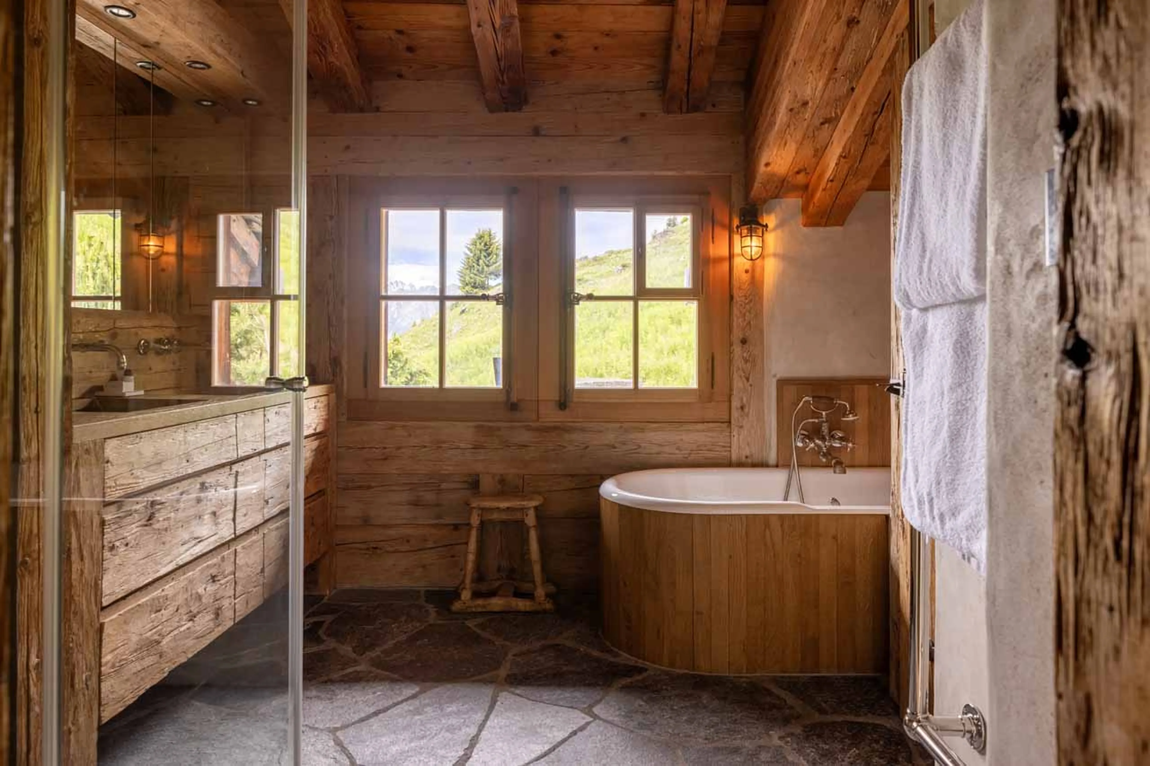 Bathroom one at Chalet Bibi in Verbier