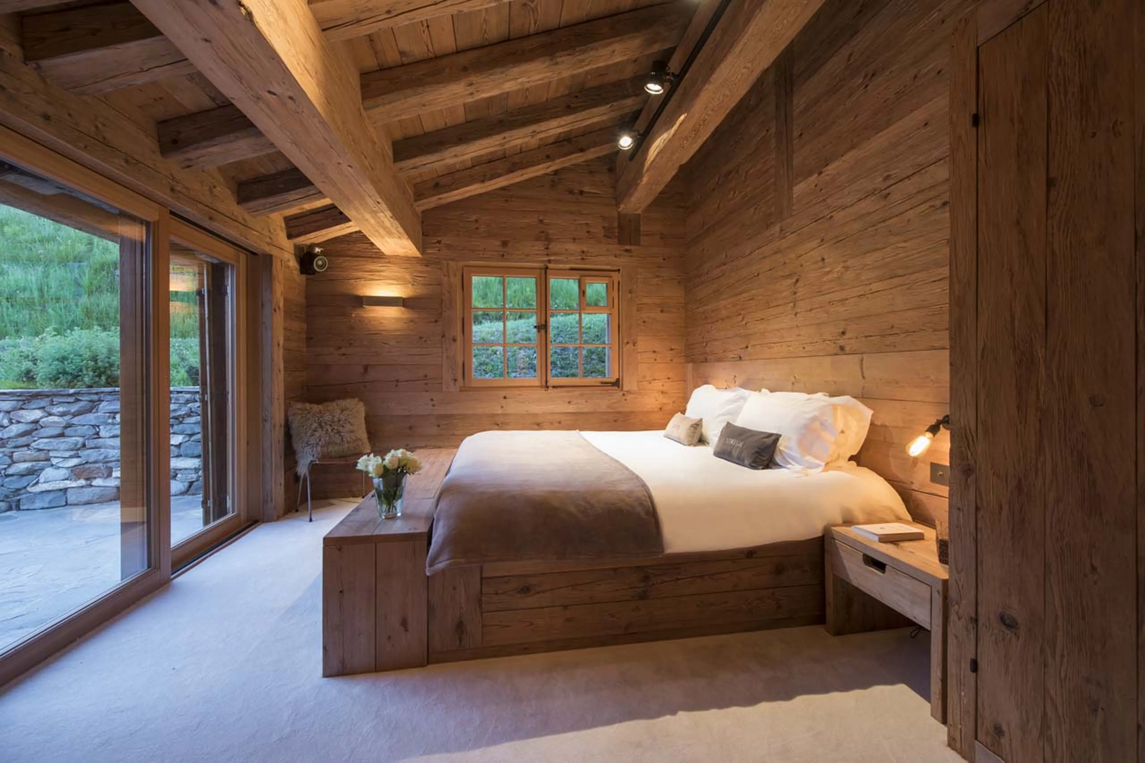 Bedroom one at Chalet Bibi in Verbier