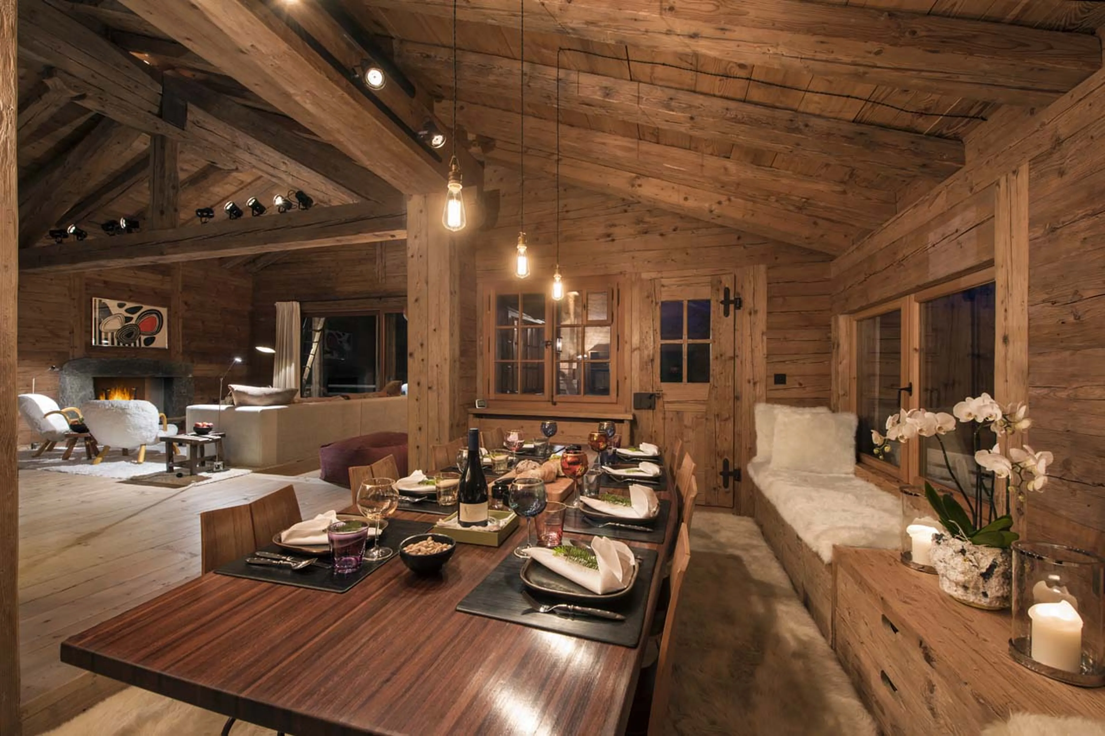 Dining table at Chalet Bibi in Verbier