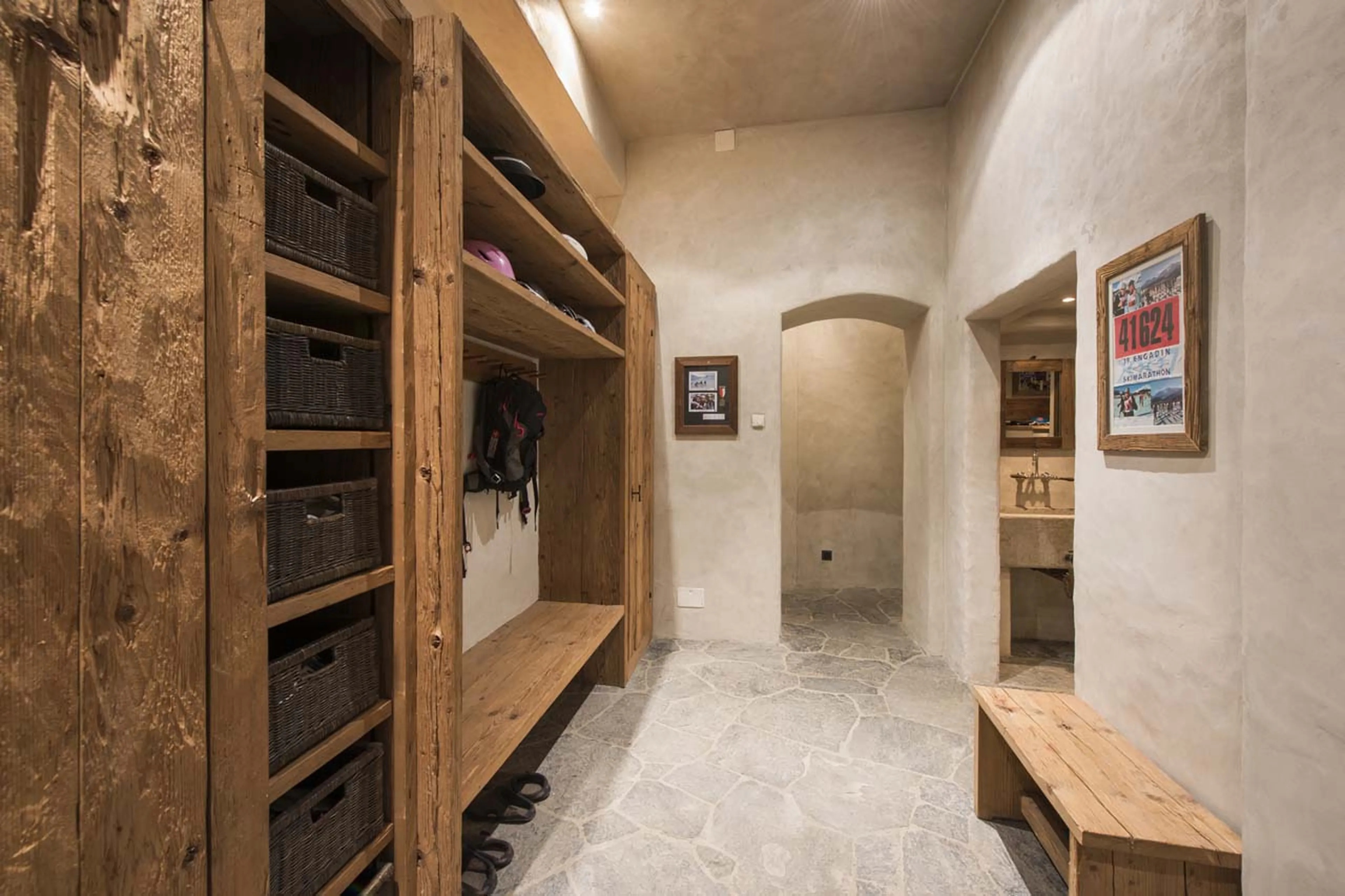 Ski room at Chalet Bibi in Verbier