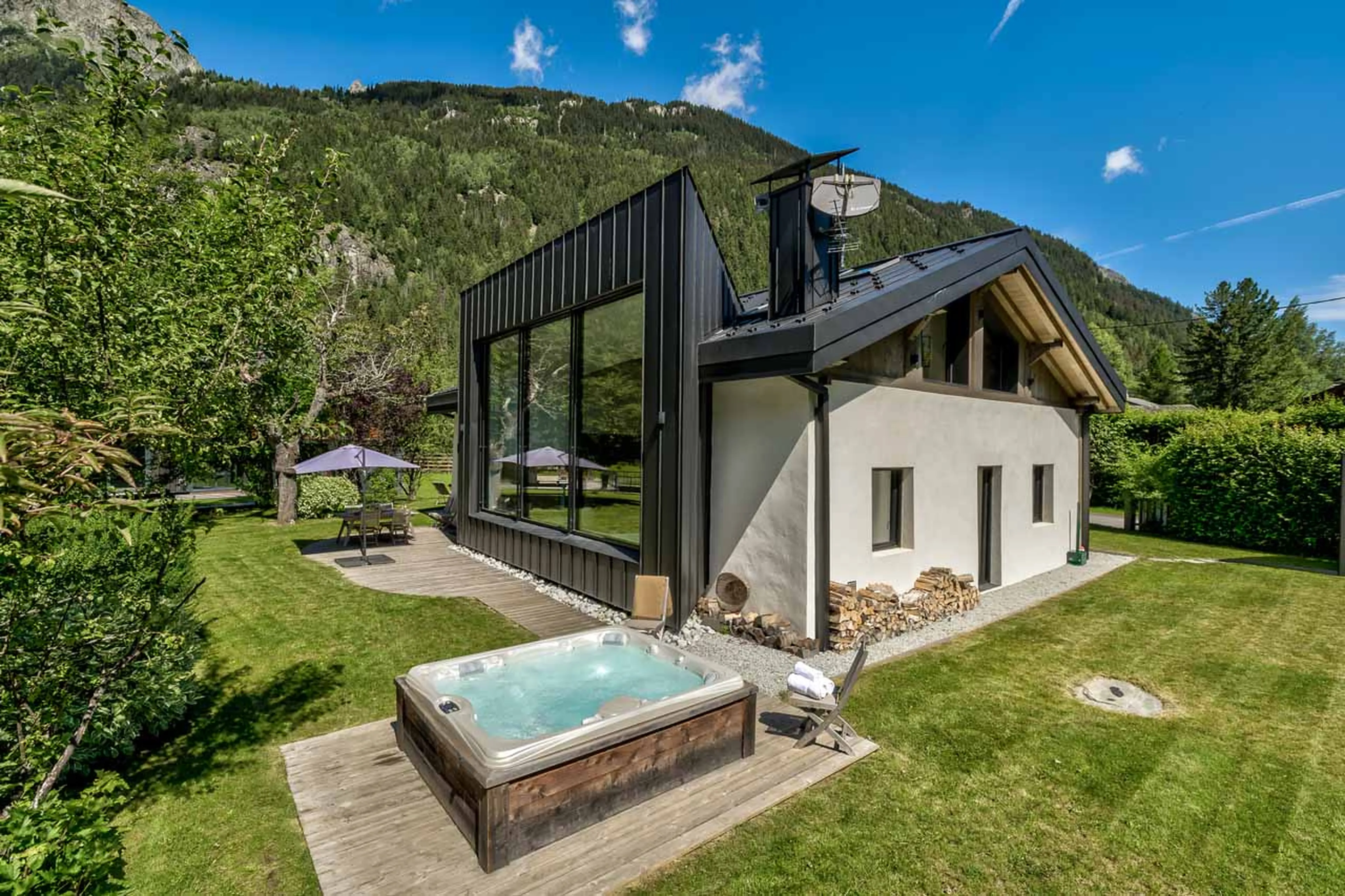 Exterior of Chalet Black Diamond in Chamonix in summer
