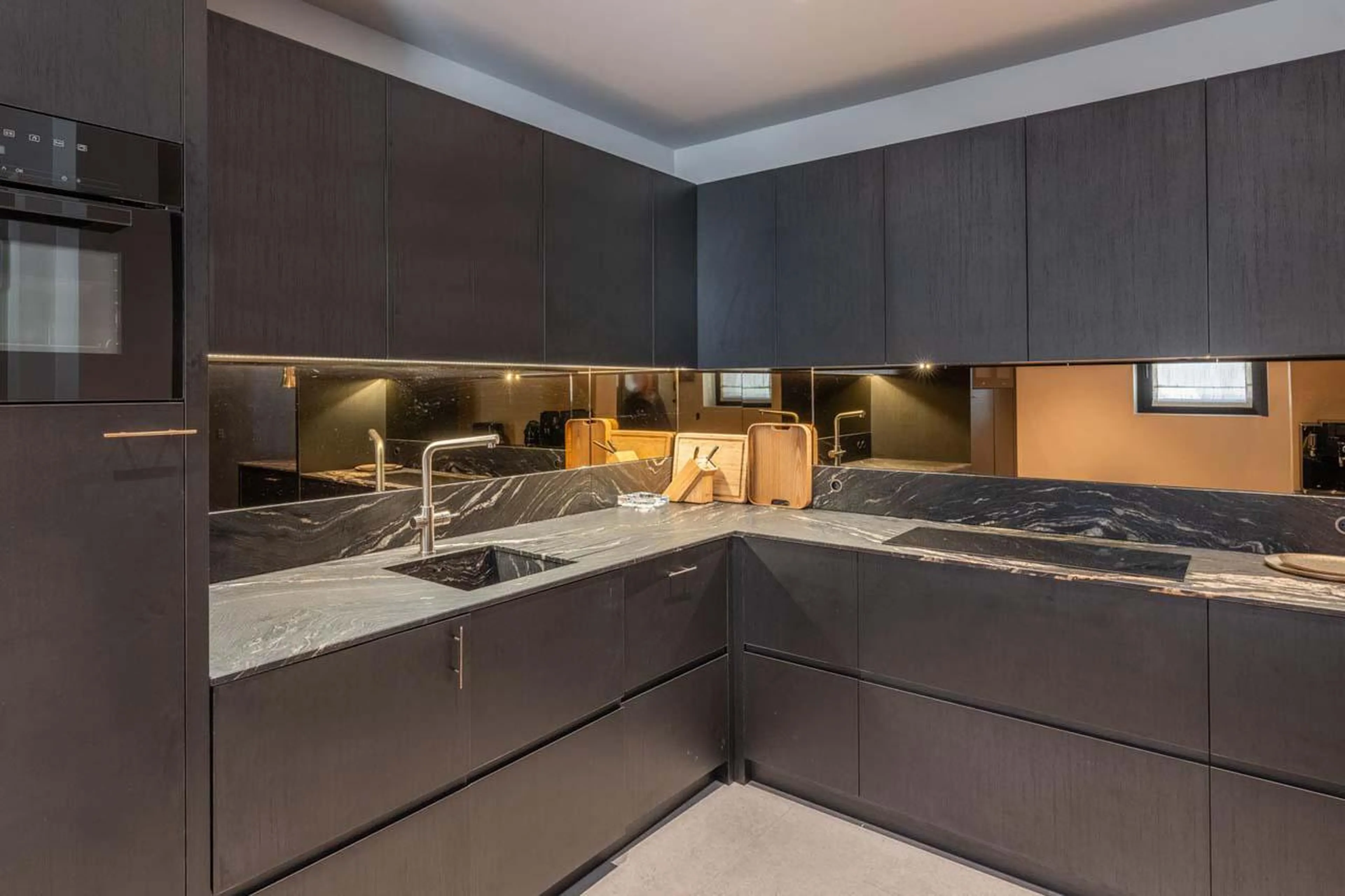 Professional kitchen at Chalet Black Lodge in Courchevel 1850