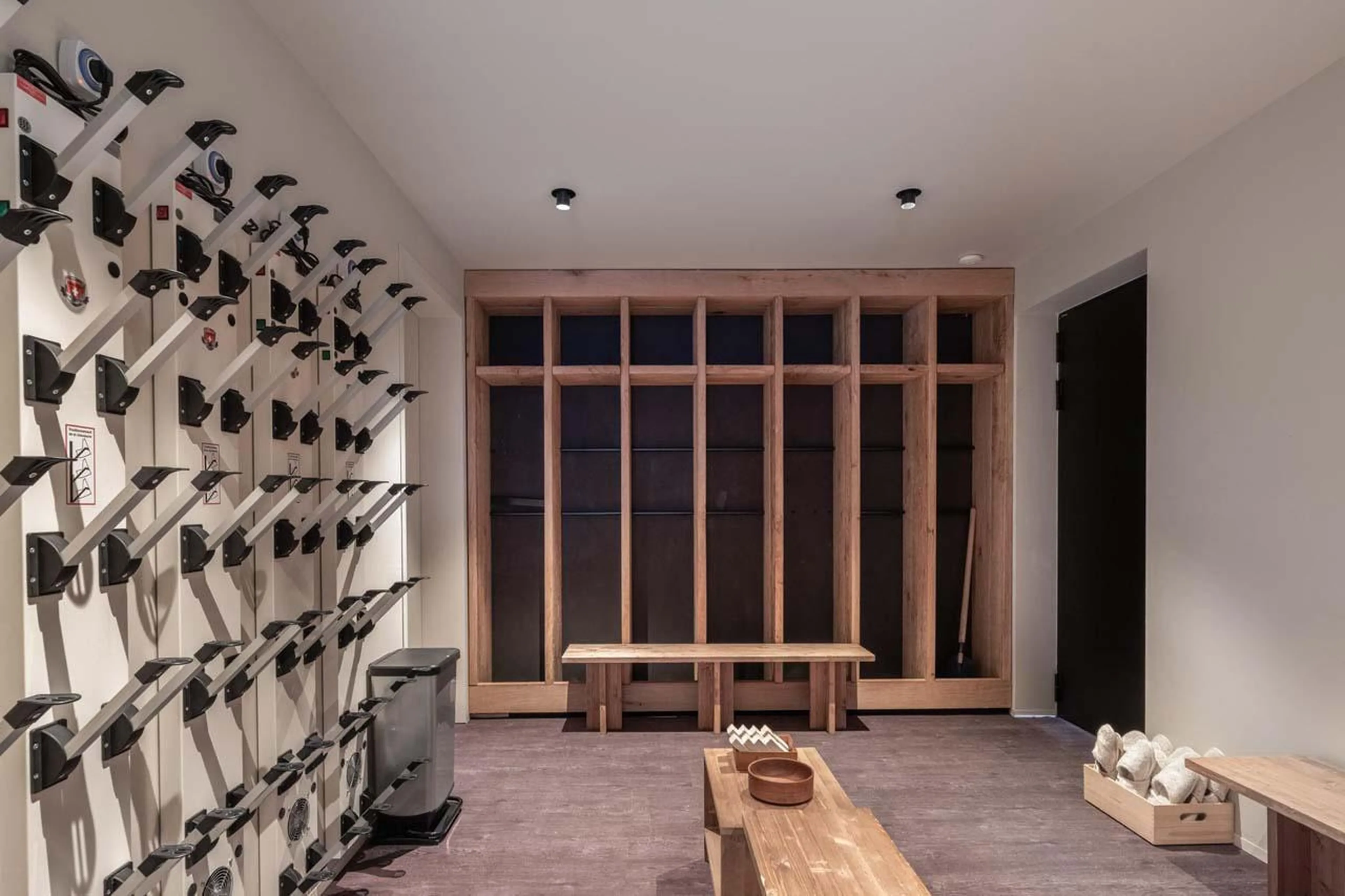 Ski room at Chalet Black Lodge in Courchevel 1850