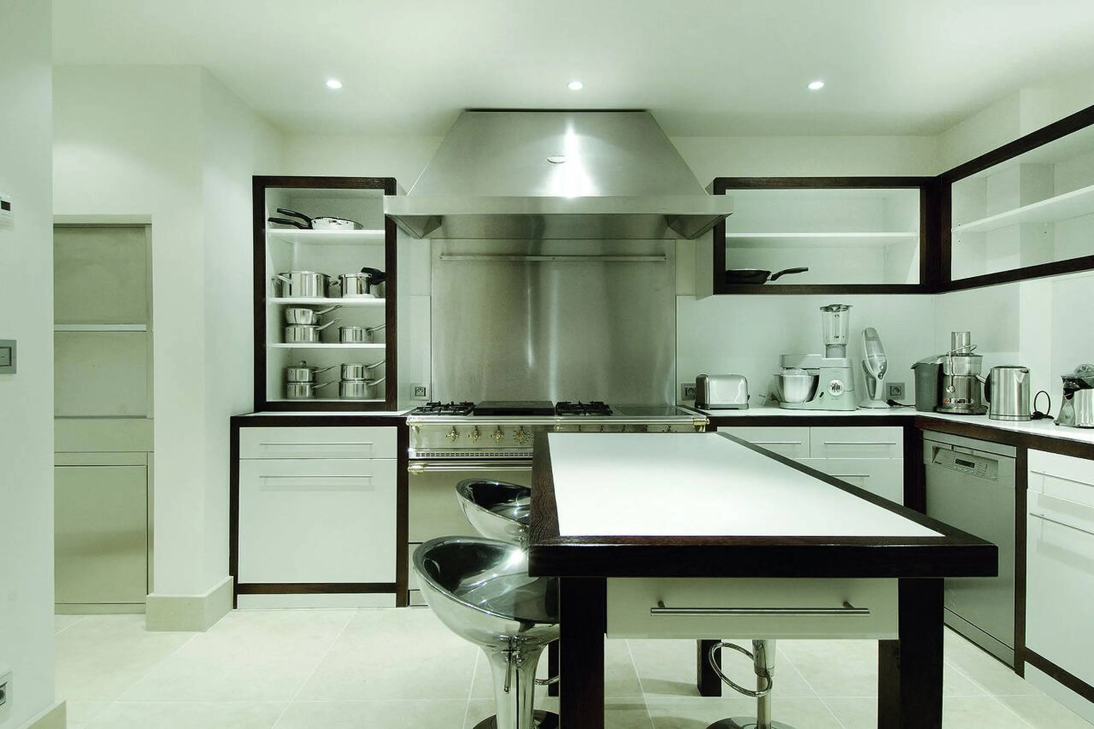 Chalet Black Pearl in Courchevel 1850 also has a chef’s kitchen with a food lift on the ground floor