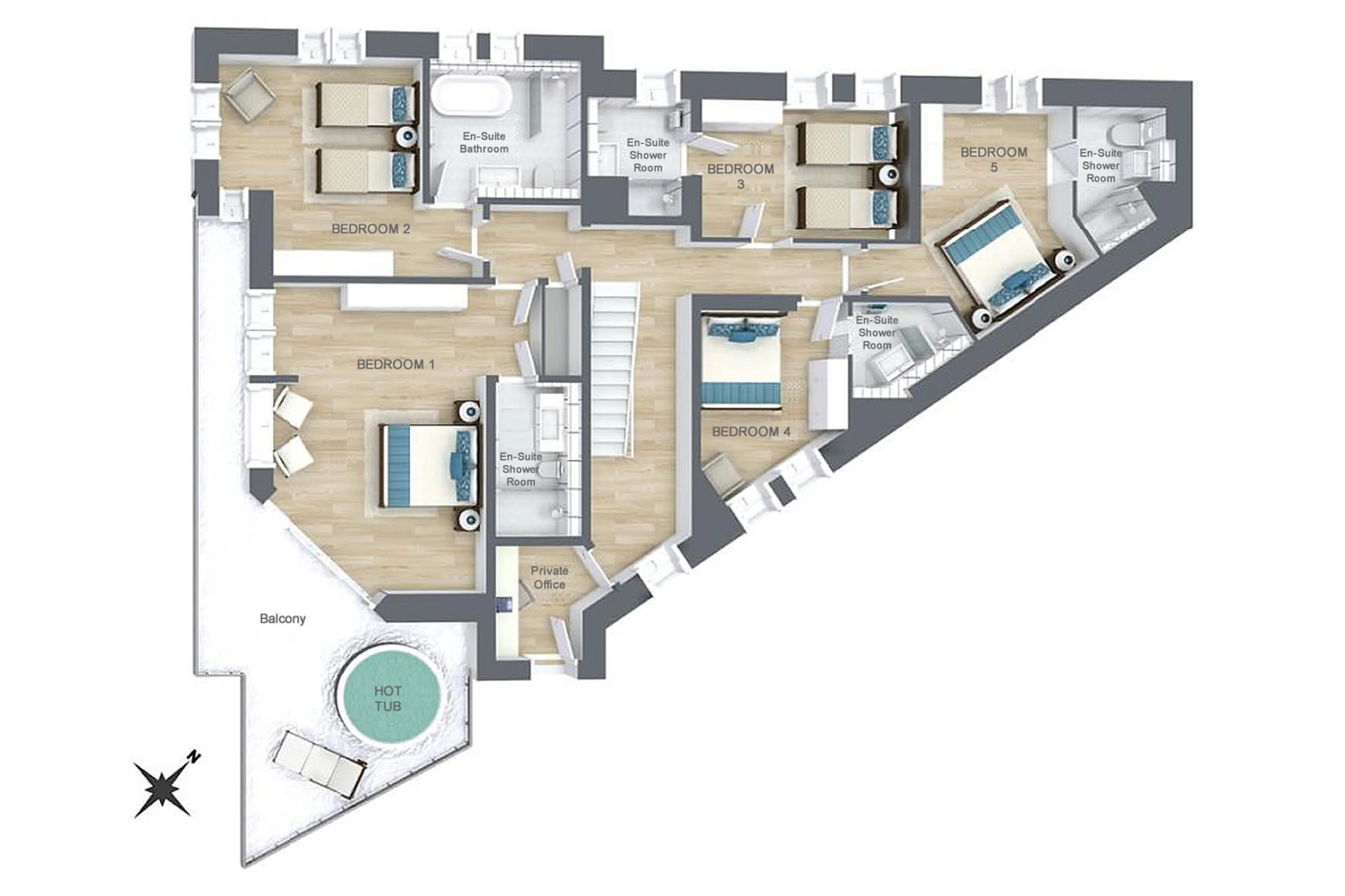 Level 1 floor plan of Chalet Blackcomb in Val d'Isere