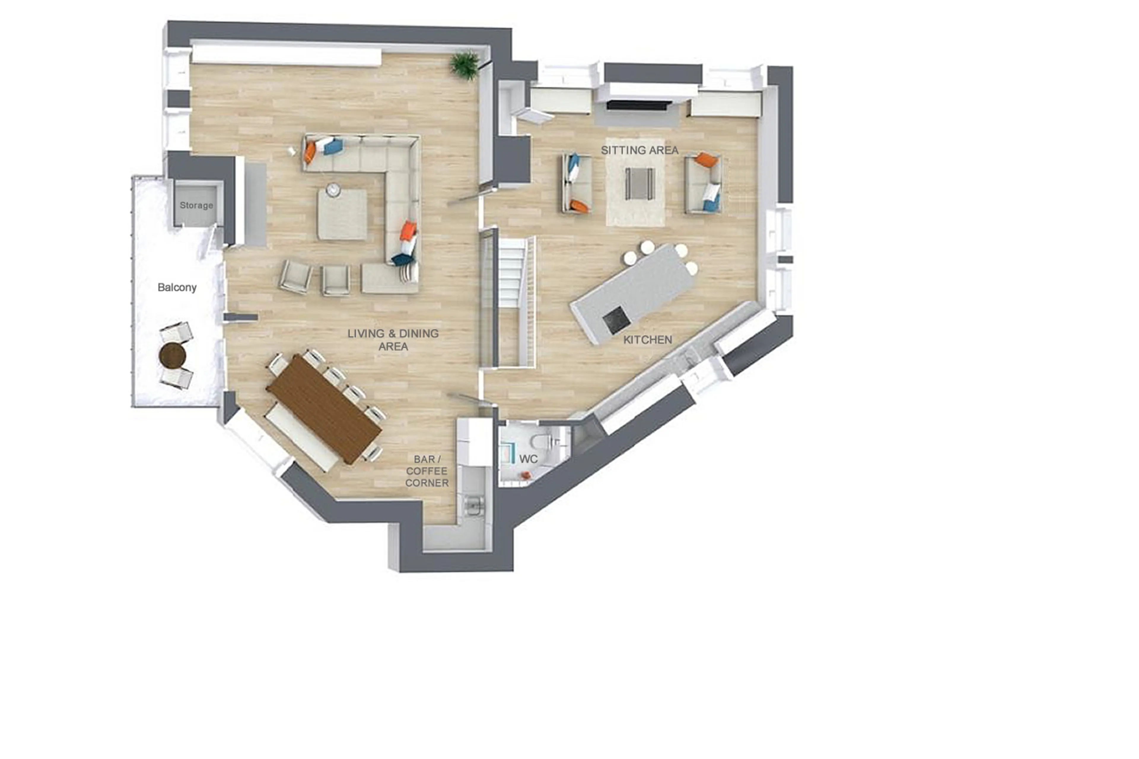 Level 2 floor plan of Chalet Blackcomb in Val d'Isere