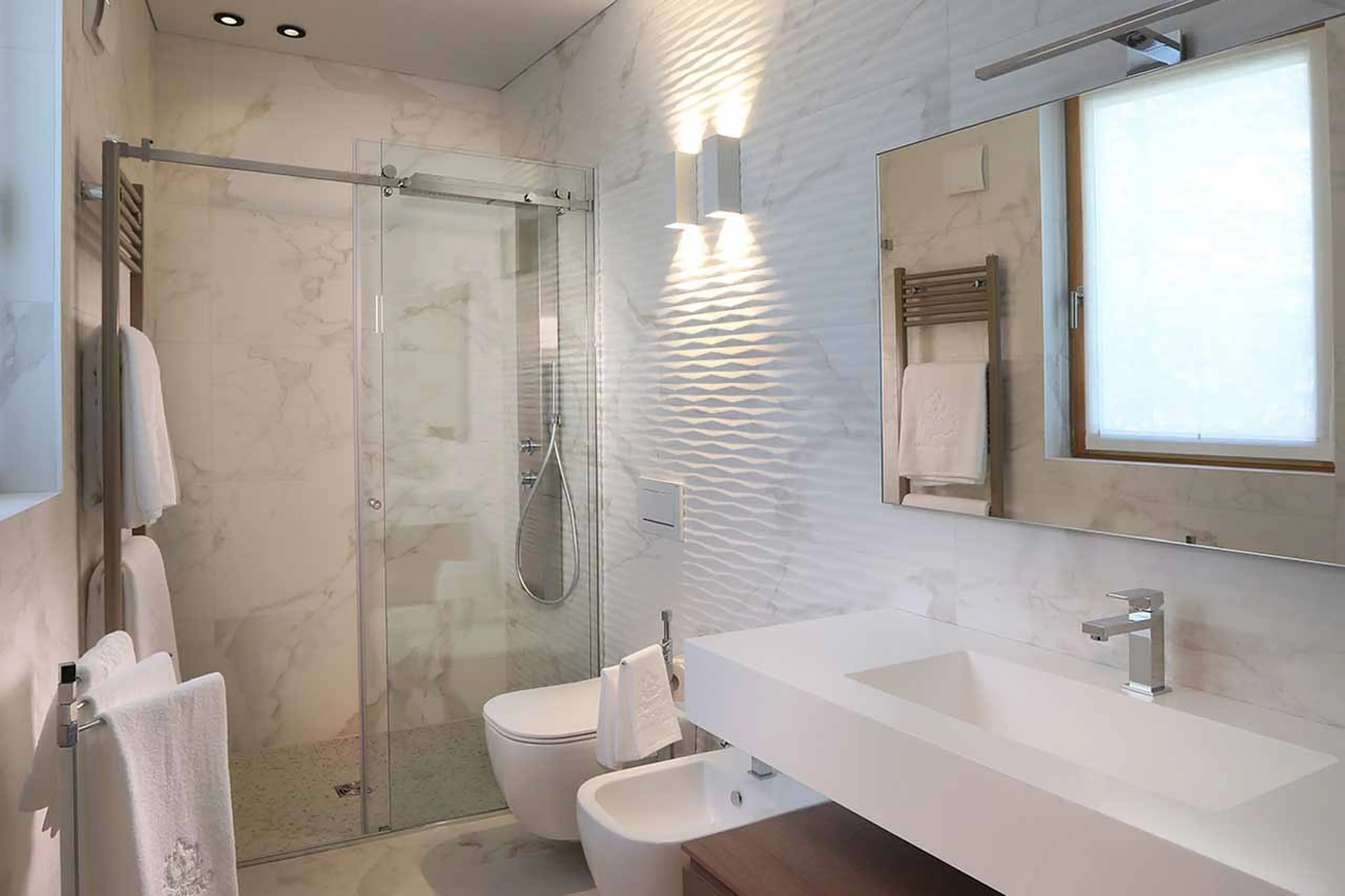 Shower room at Chalet Blanc in Cervinia