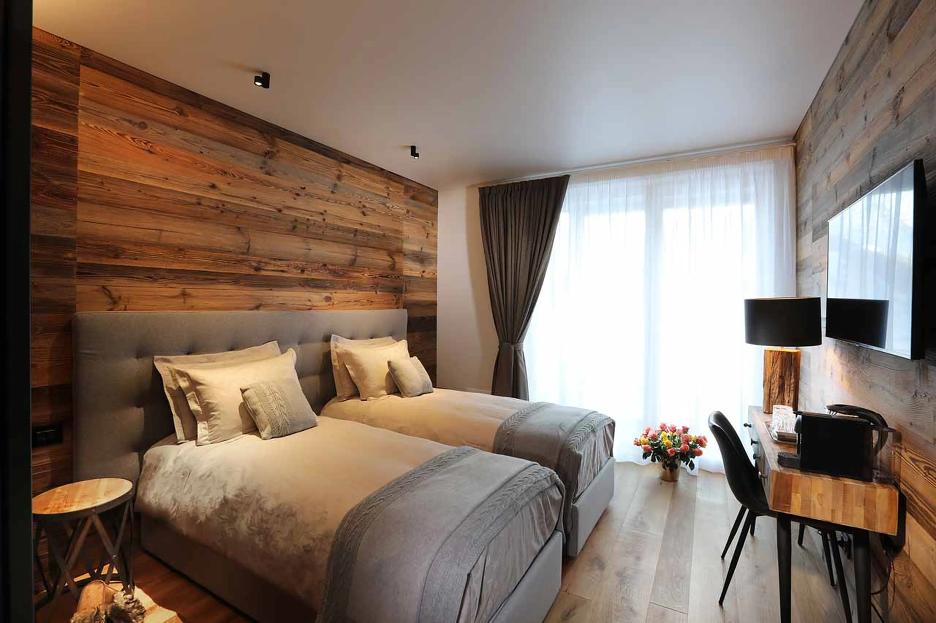 Bedroom three at Chalet Blanc in Cervinia