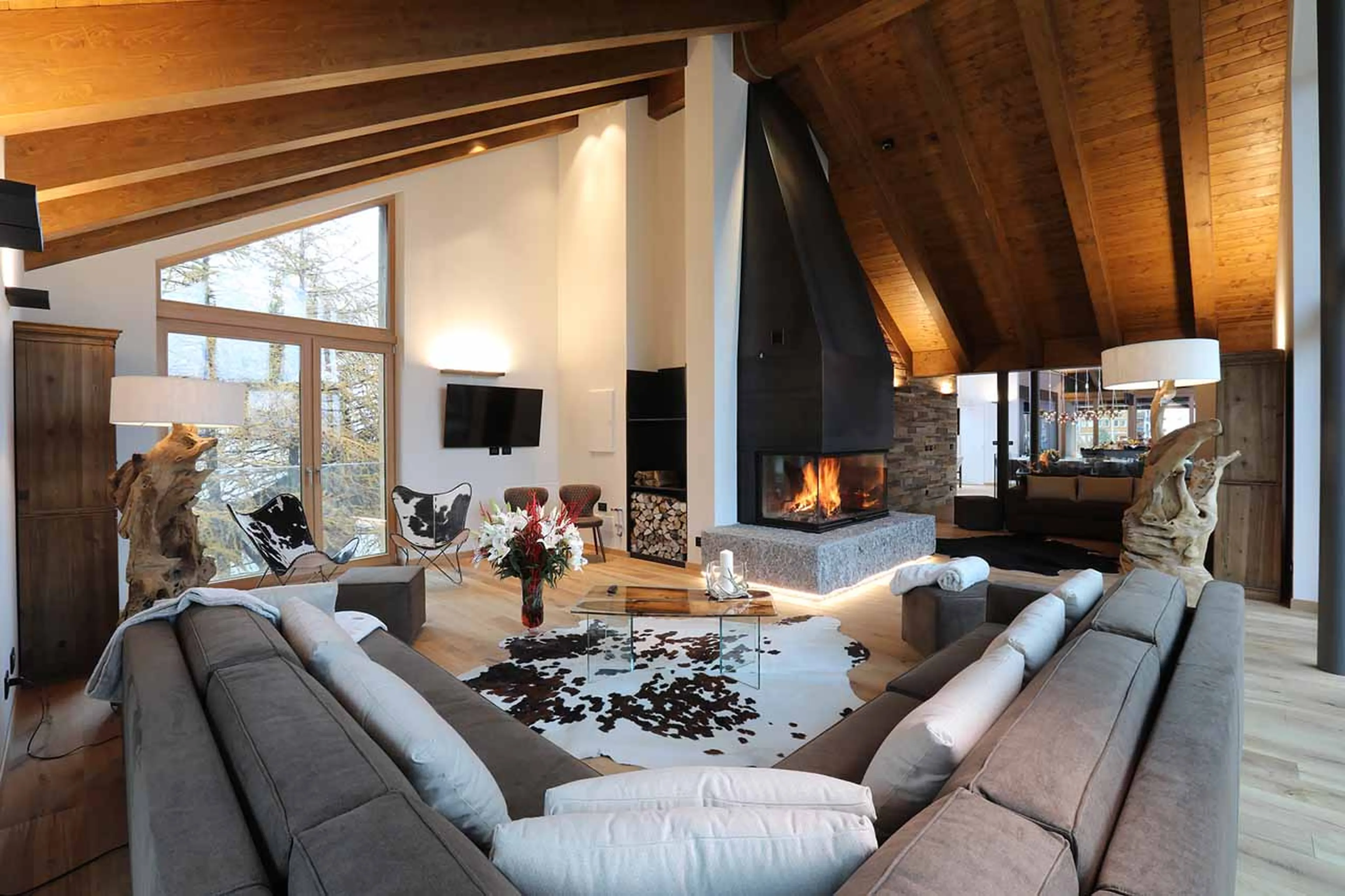 Living room at Chalet Blanc in Cervinia