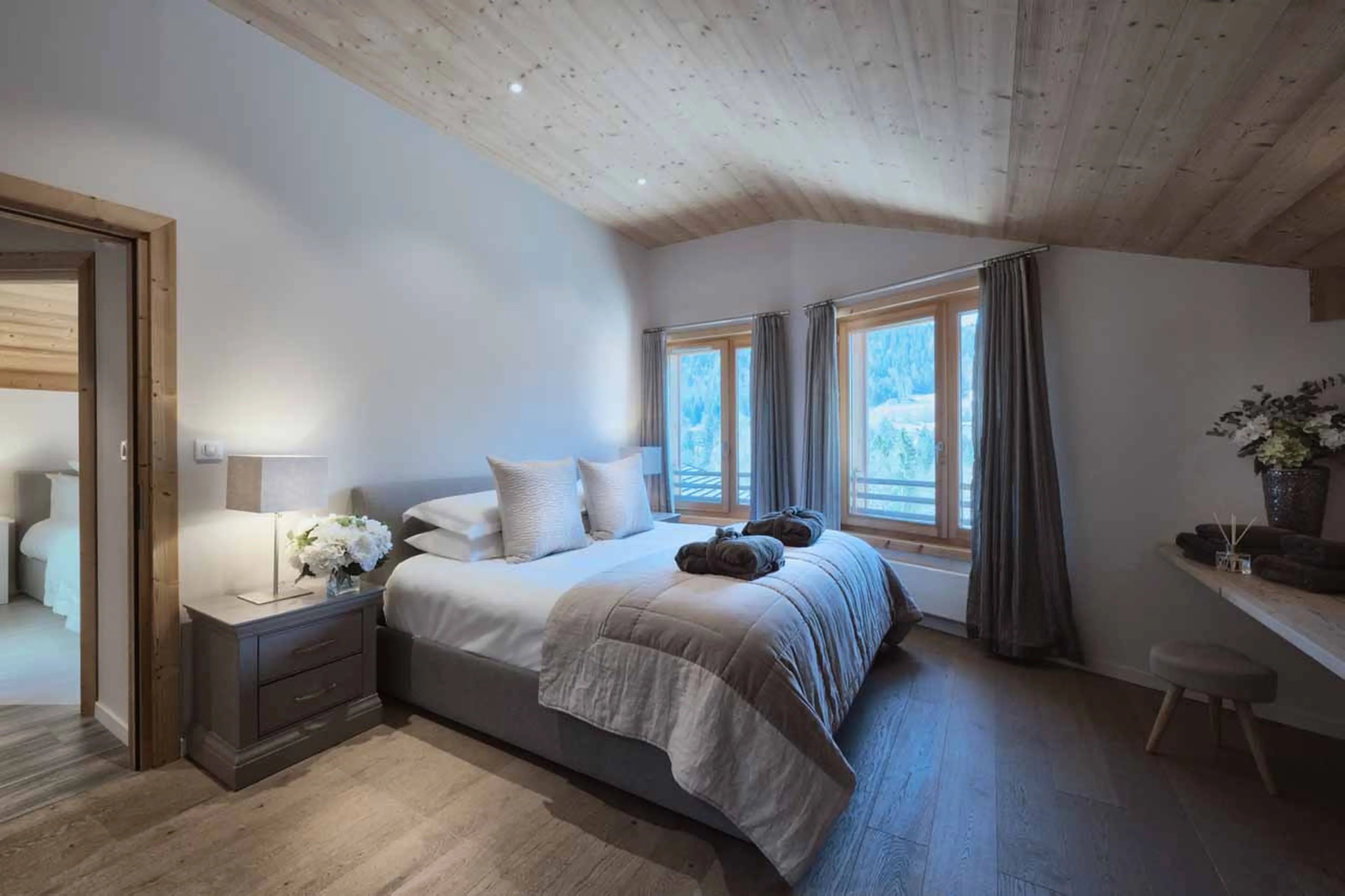 Bedroom one at Chalet Blanc in Morzine