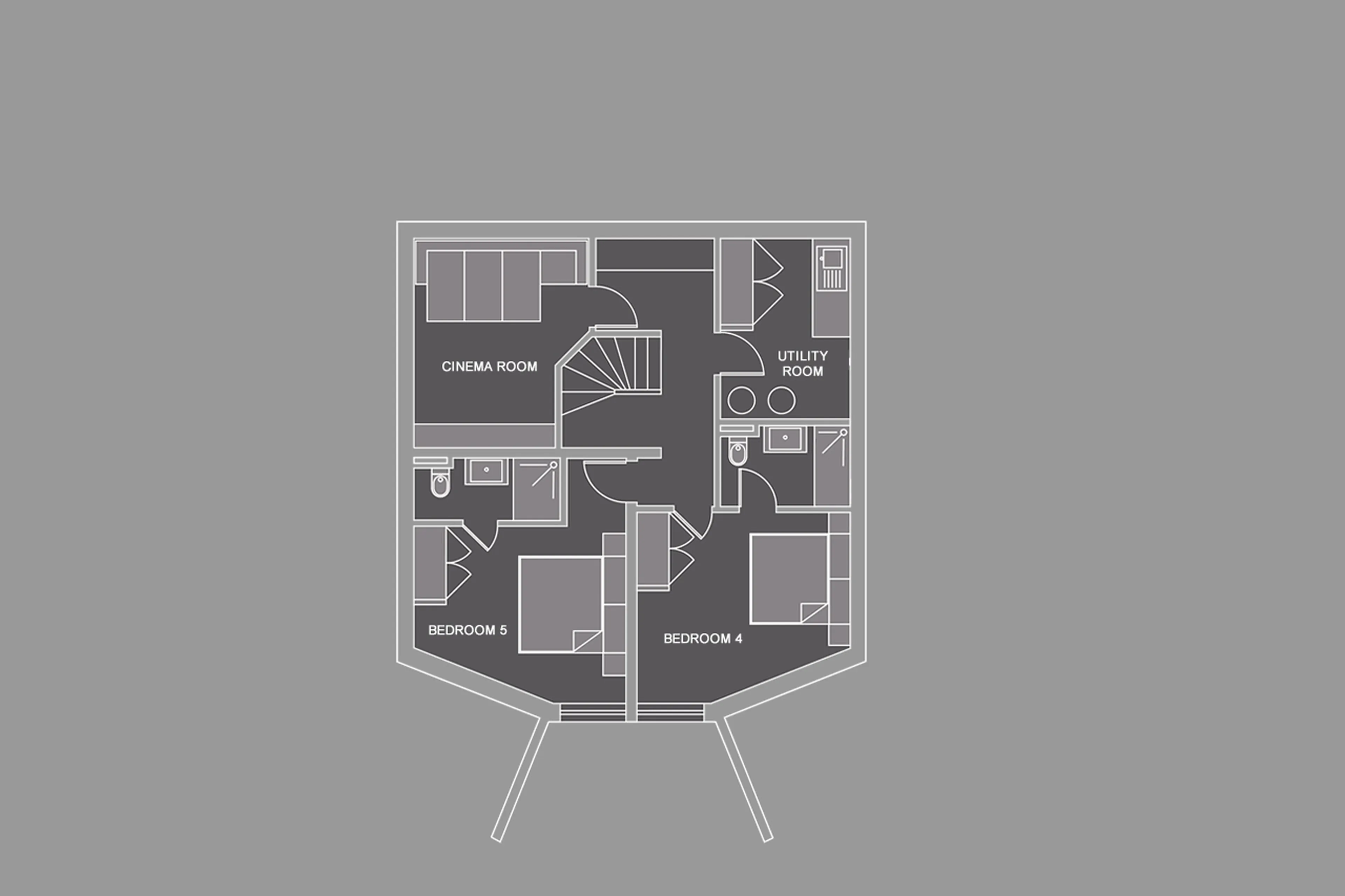 Level -1 floor plan of Chalet Blanc in Morzine