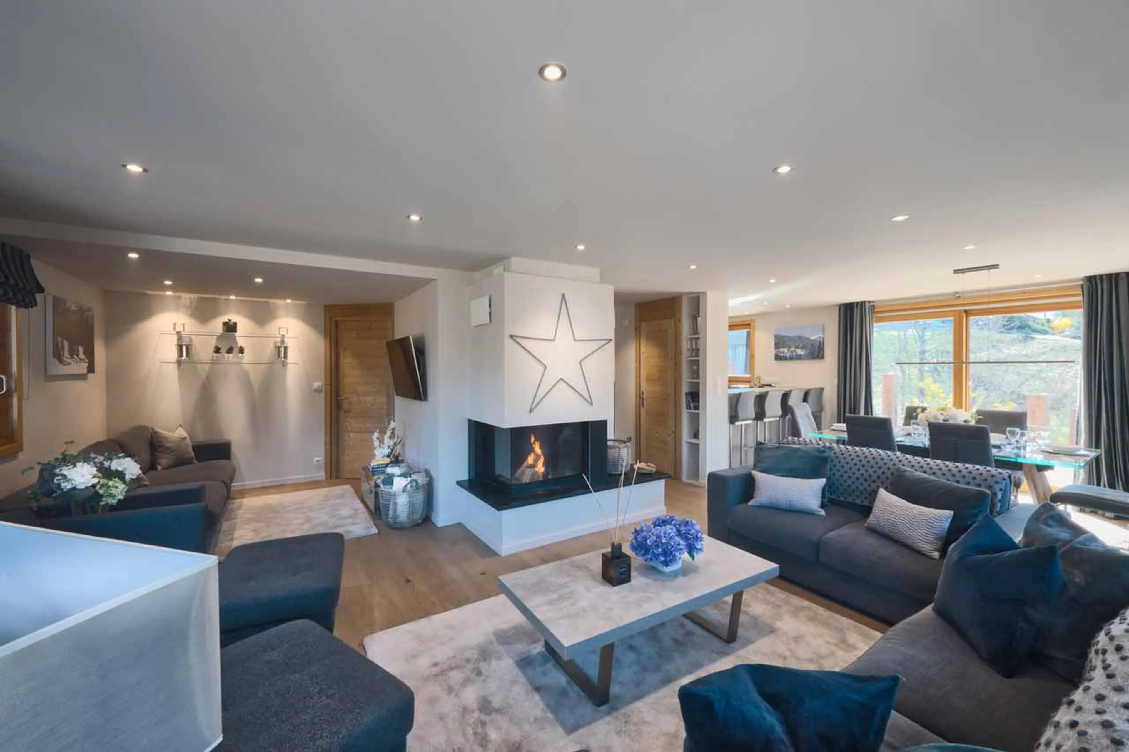 Living area at Chalet Blanc in Morzine