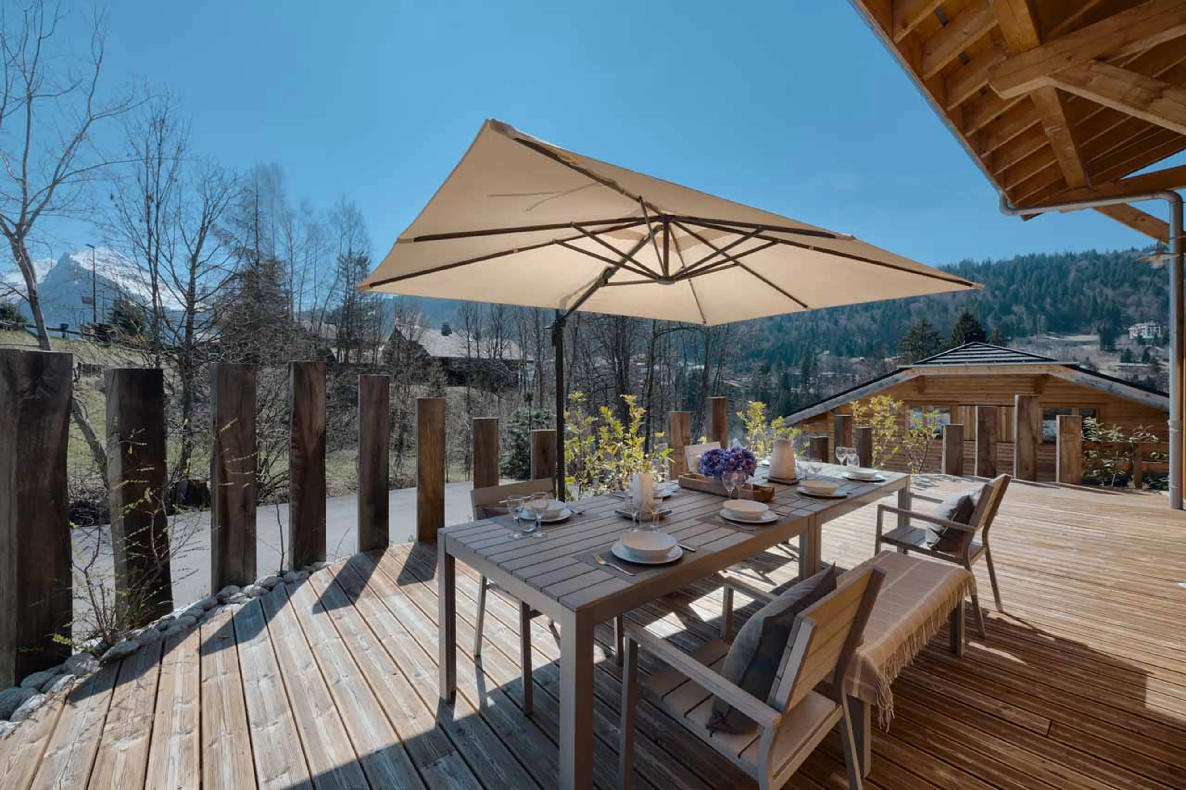 Views from the terrace at Chalet Blanc in Morzine