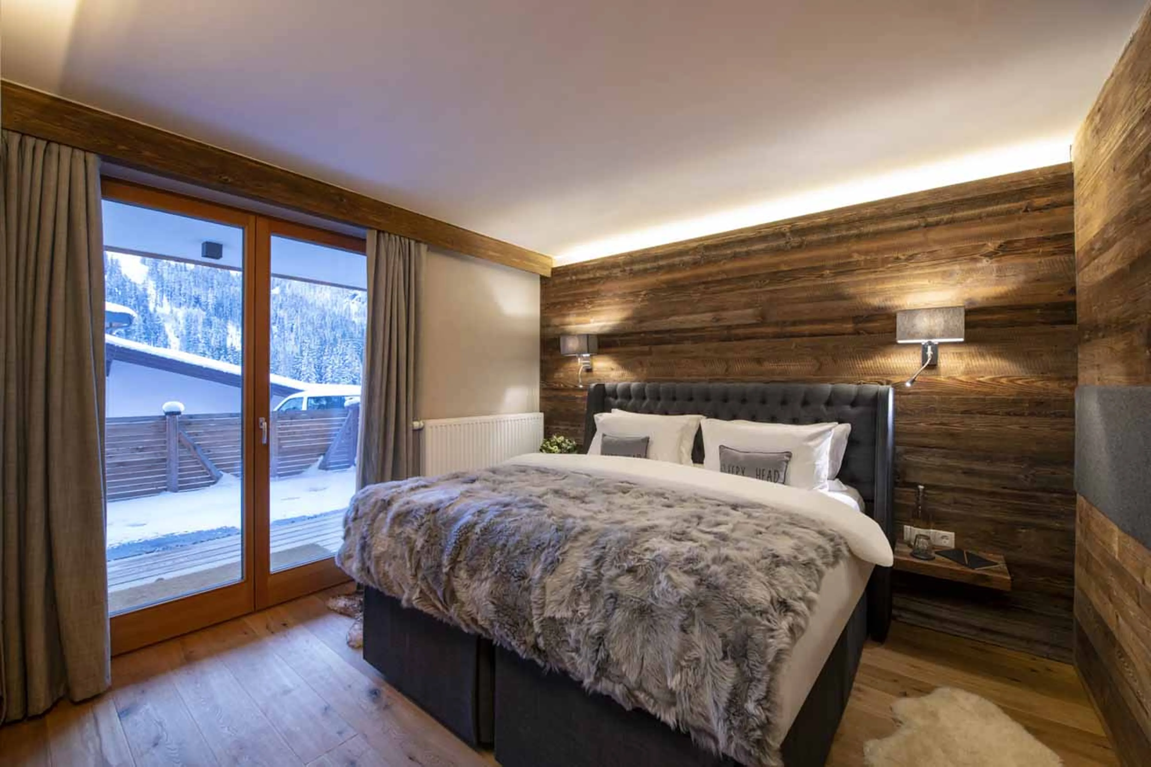 Bedroom one at Chalet Bluebird in St Anton