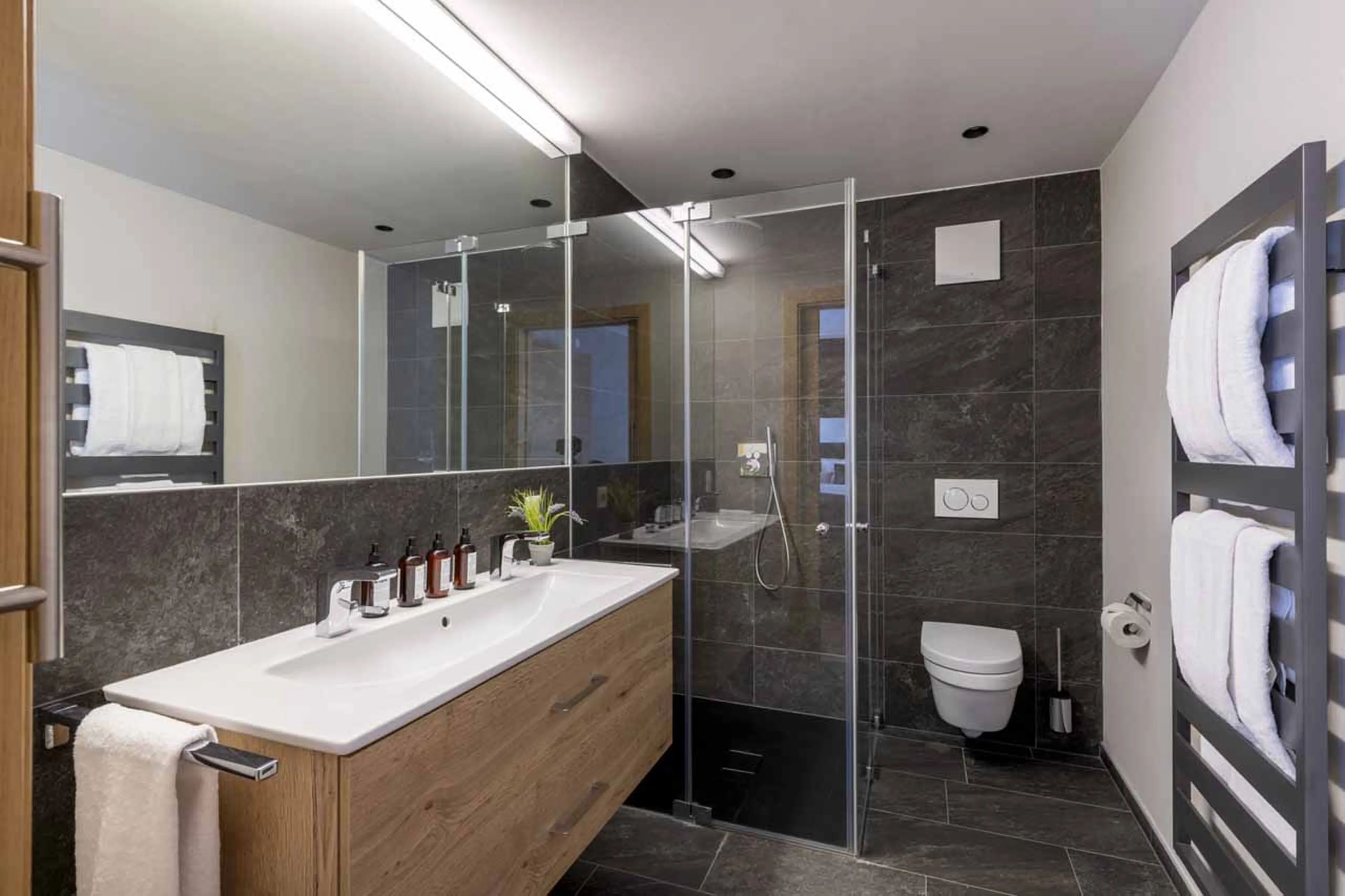 Shower room at Chalet Bluebird in St Anton