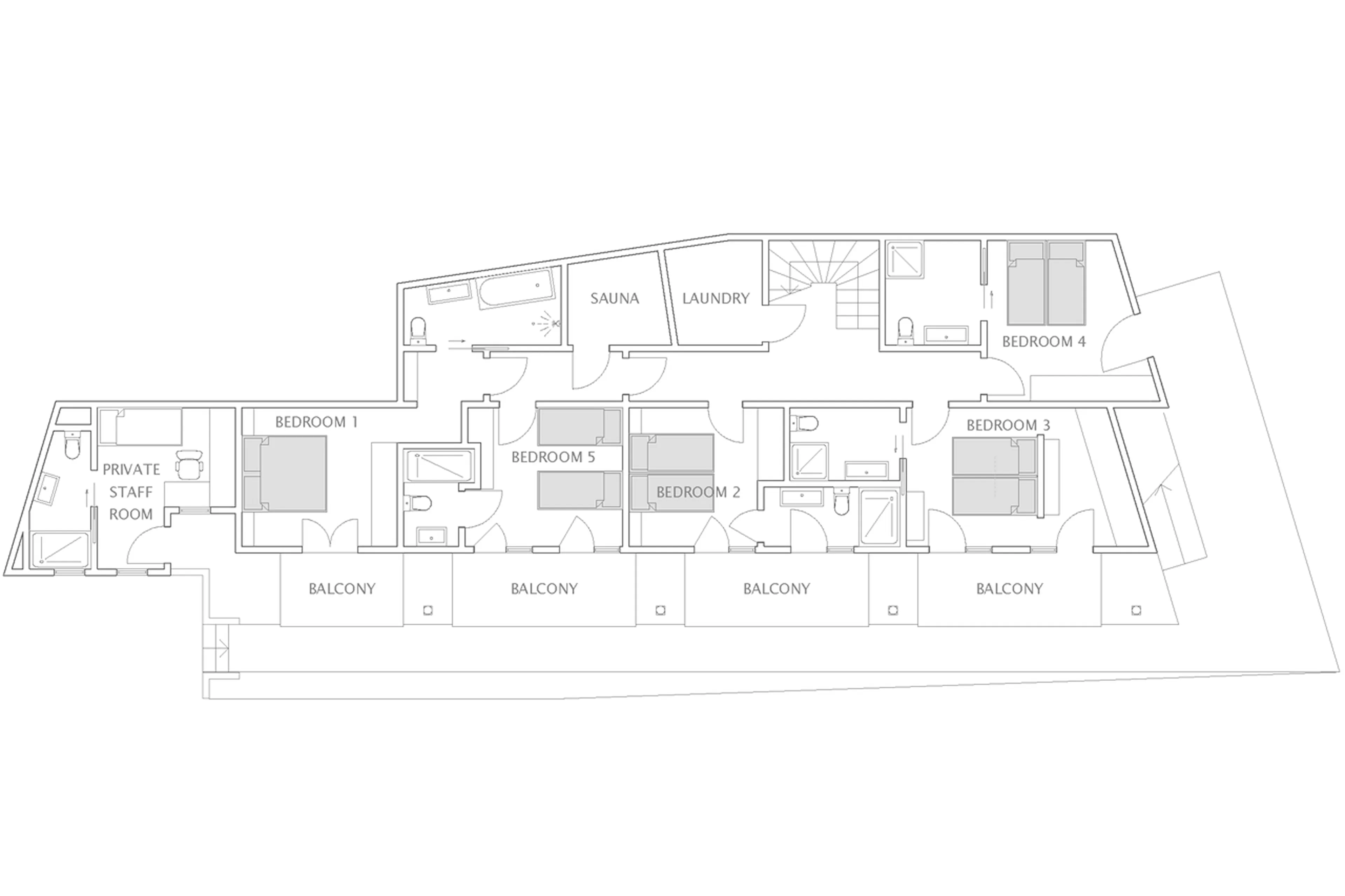 Level 0 floor plan of Chalet Bluebird in St Anton