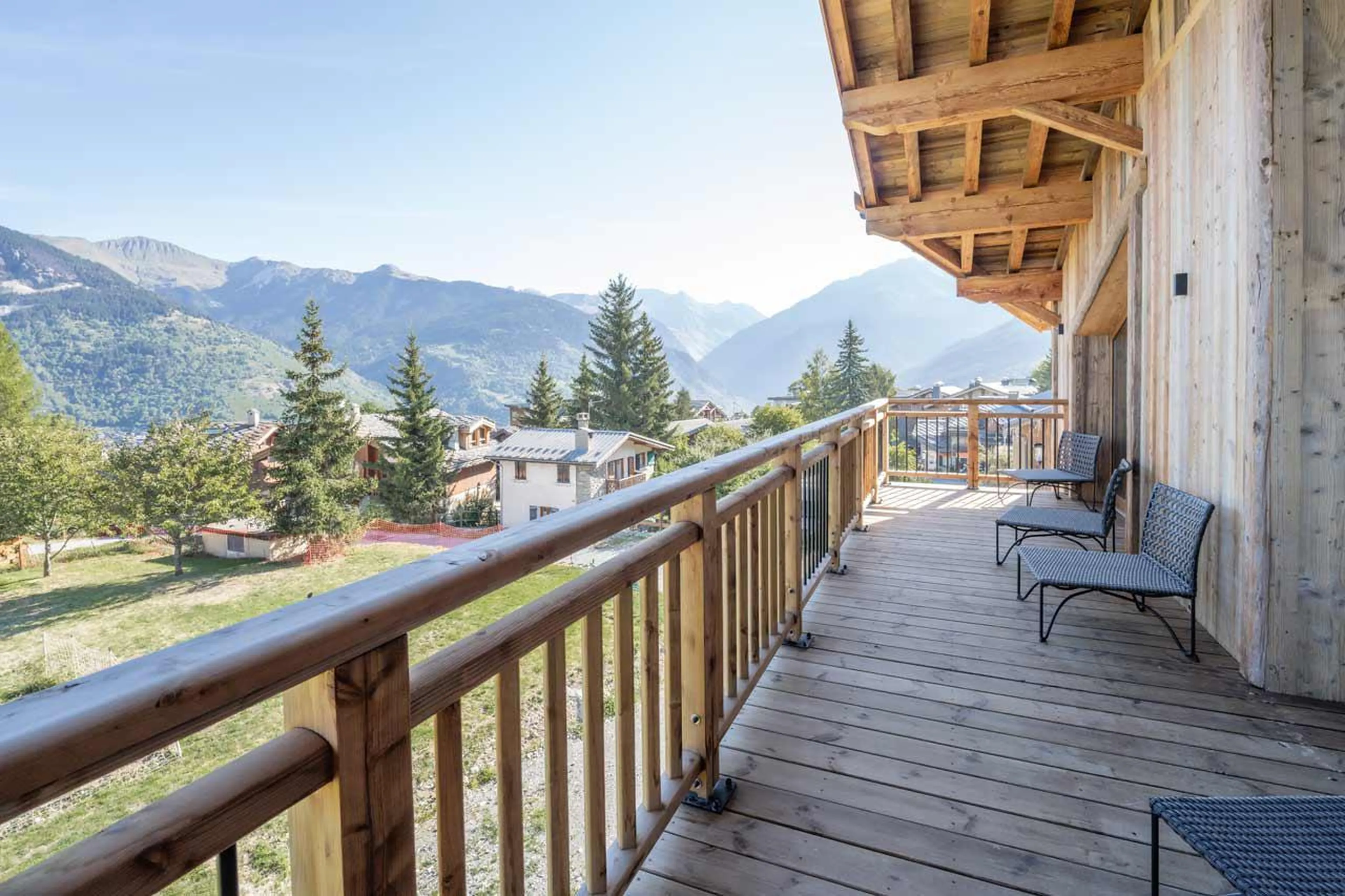 Balcony at Chalet Bois de l'Abbaye in Courchevel Le Praz