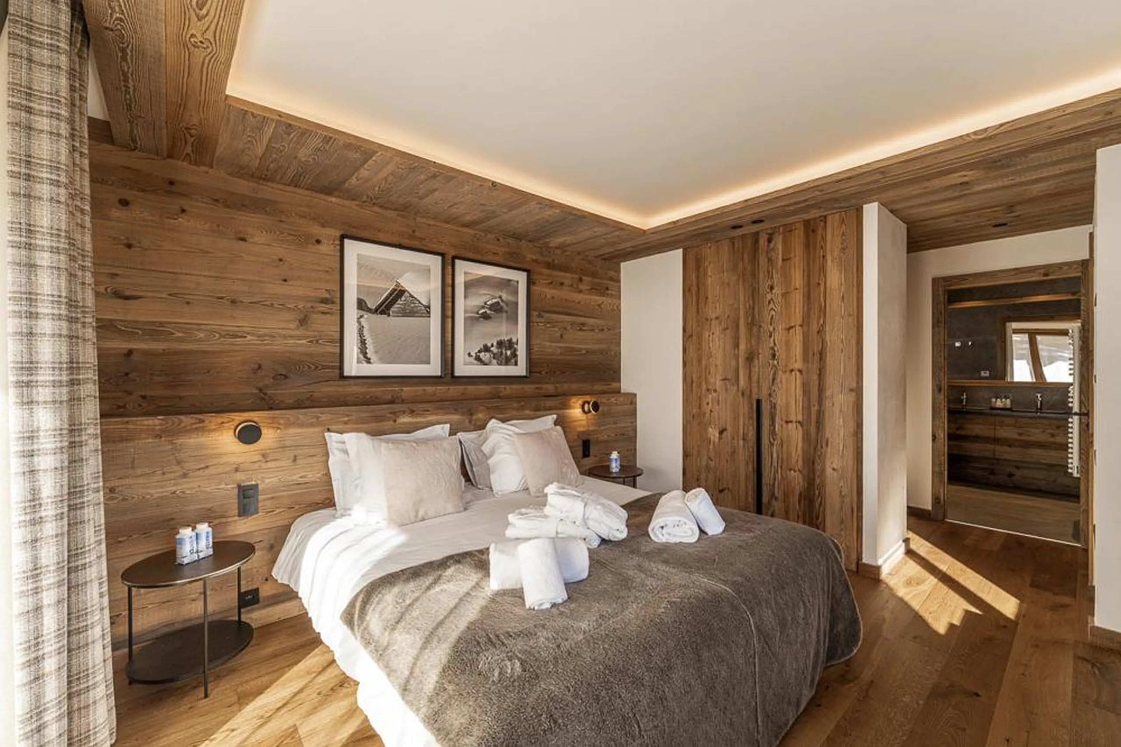 Spacious bedroom two at Chalet Bois des Barmes in Courchevel La Praz