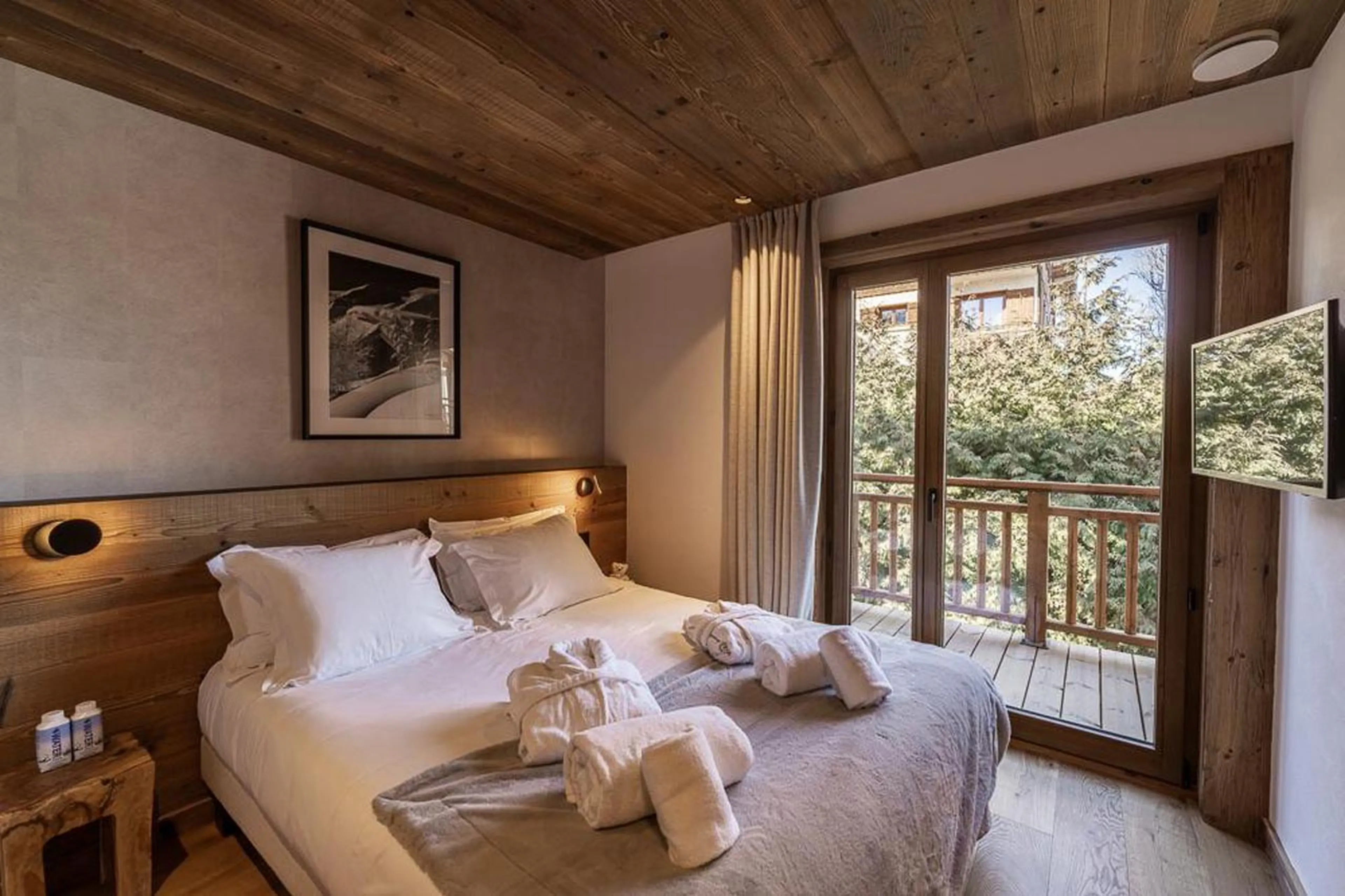Bedroom one at Chalet Bois des Barmes in Courchevel La Praz