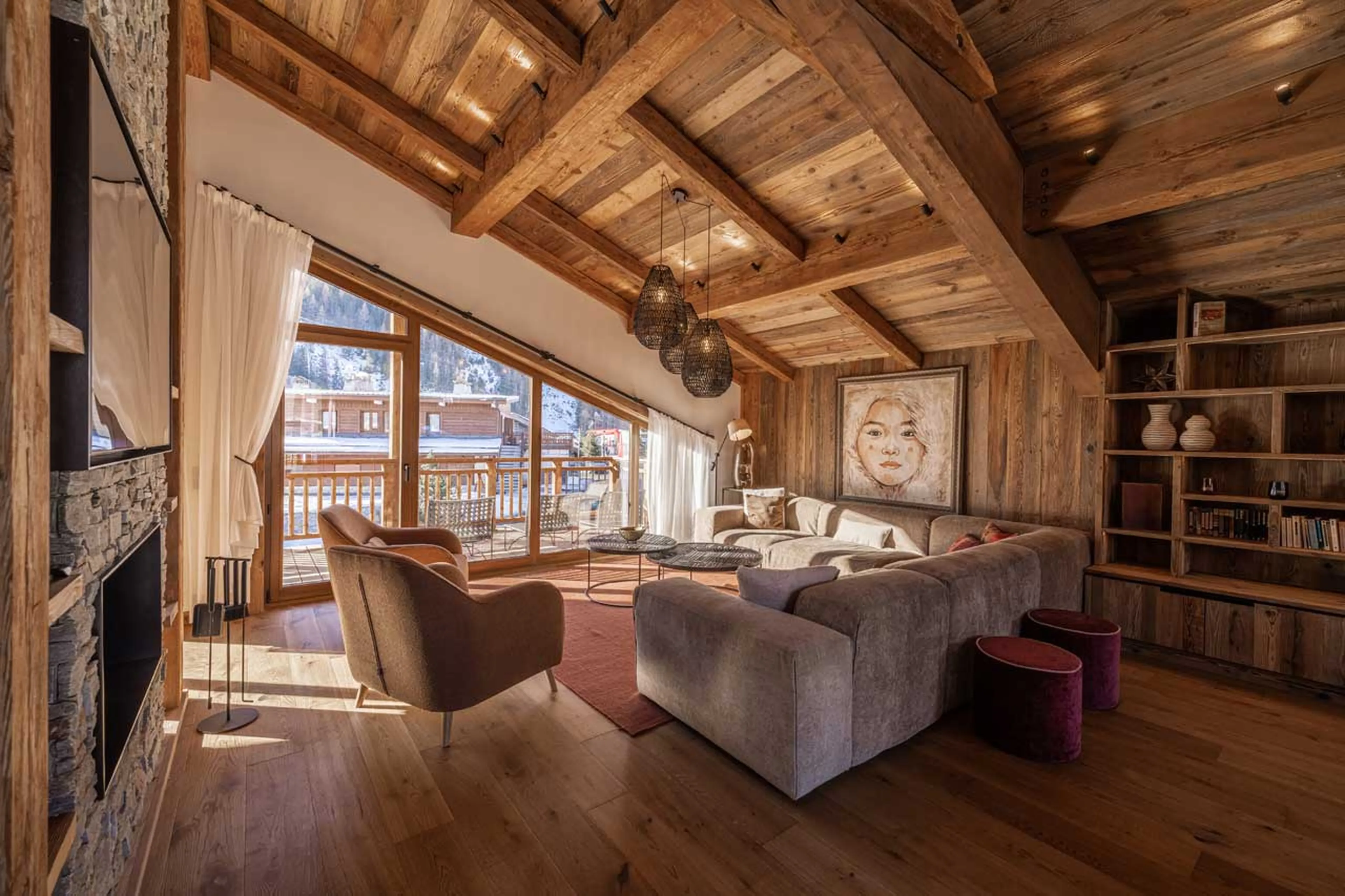Living area of Chalet Bois des Barmes in Courchevel La Praz
