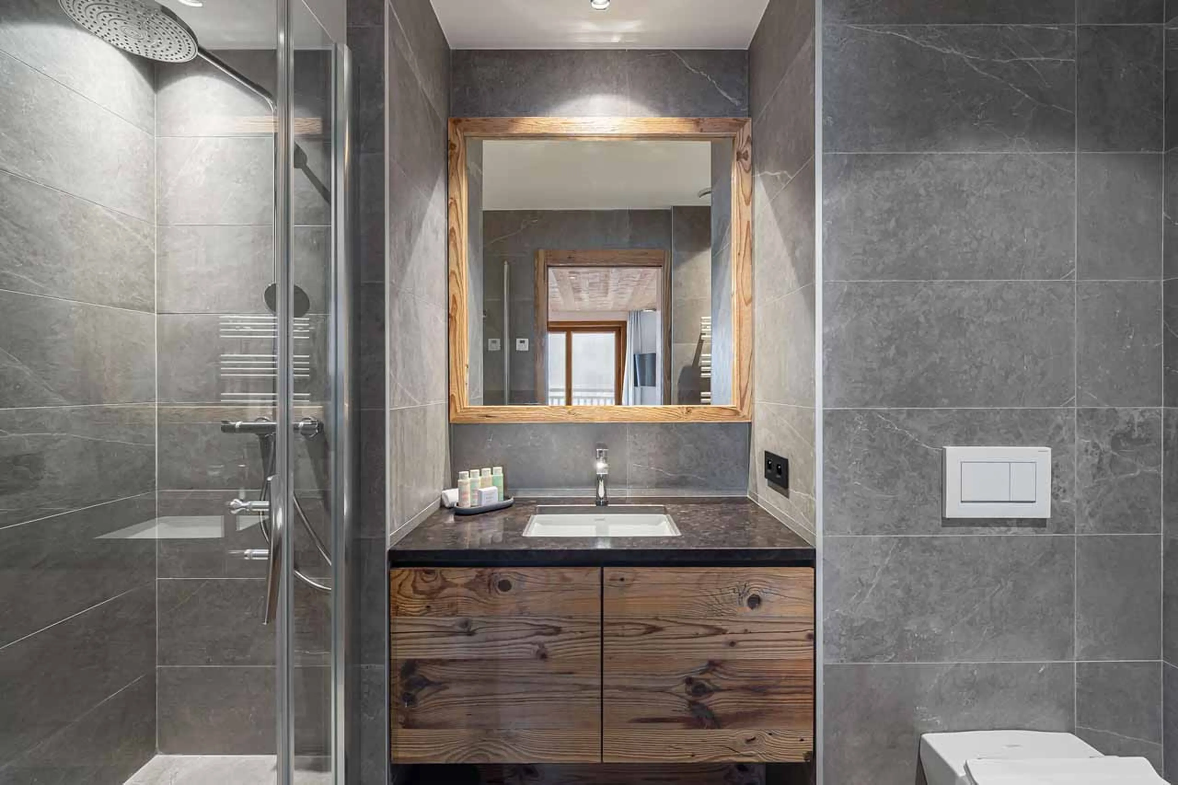 Shower room two at Chalet Bois du Ban in Courchevel Le Praz