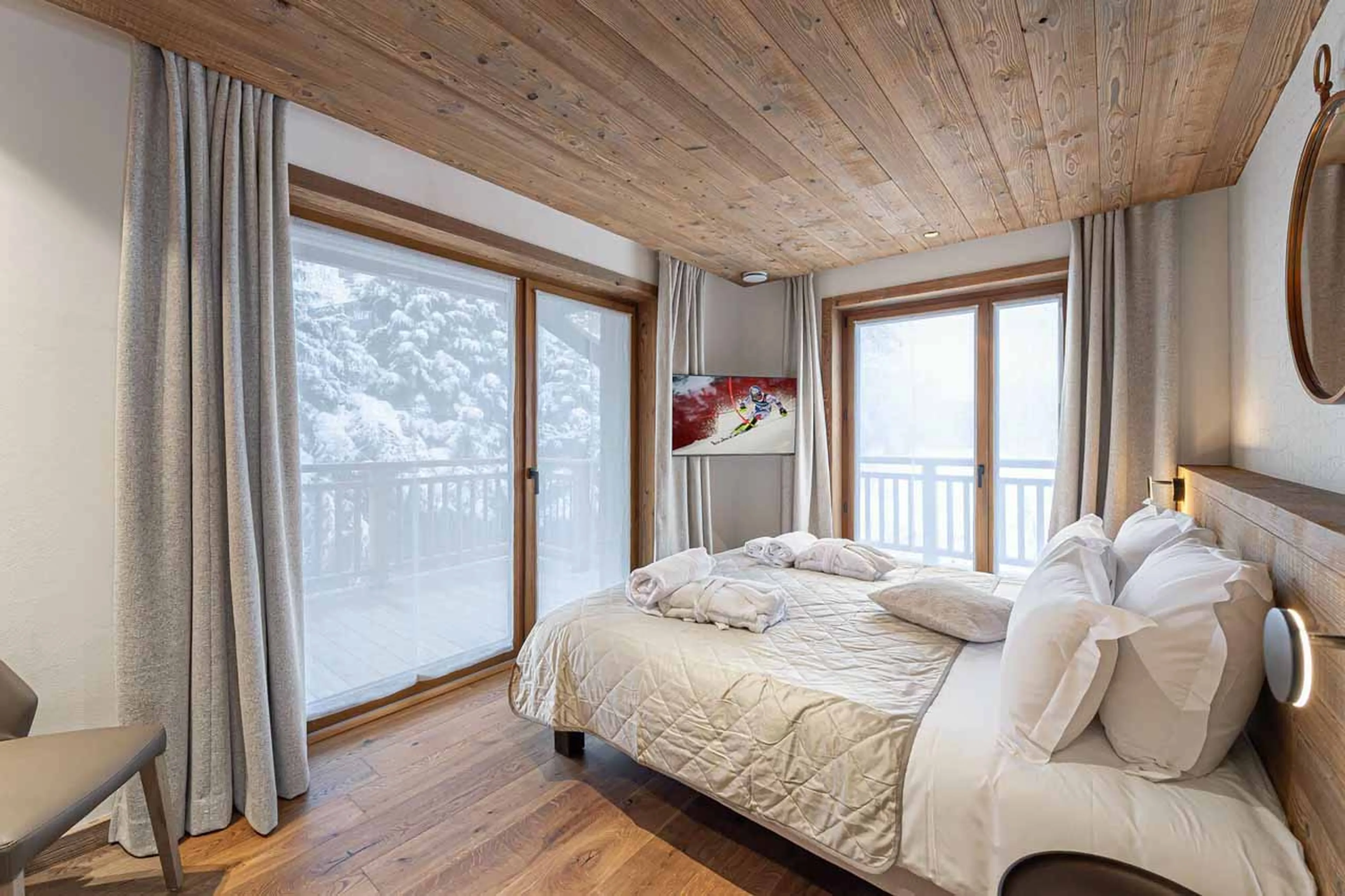 Bedroom two at Chalet Bois du Ban in Courchevel Le Praz