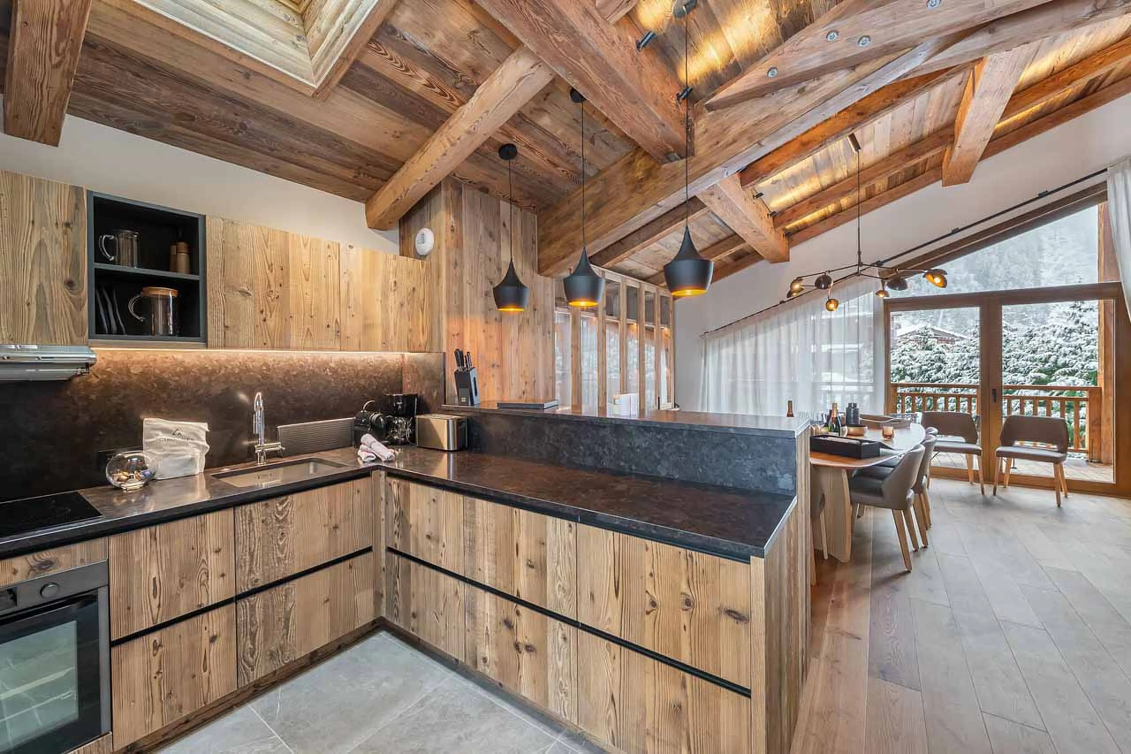 Kitchen at Chalet Bois du Ban in Courchevel Le Praz