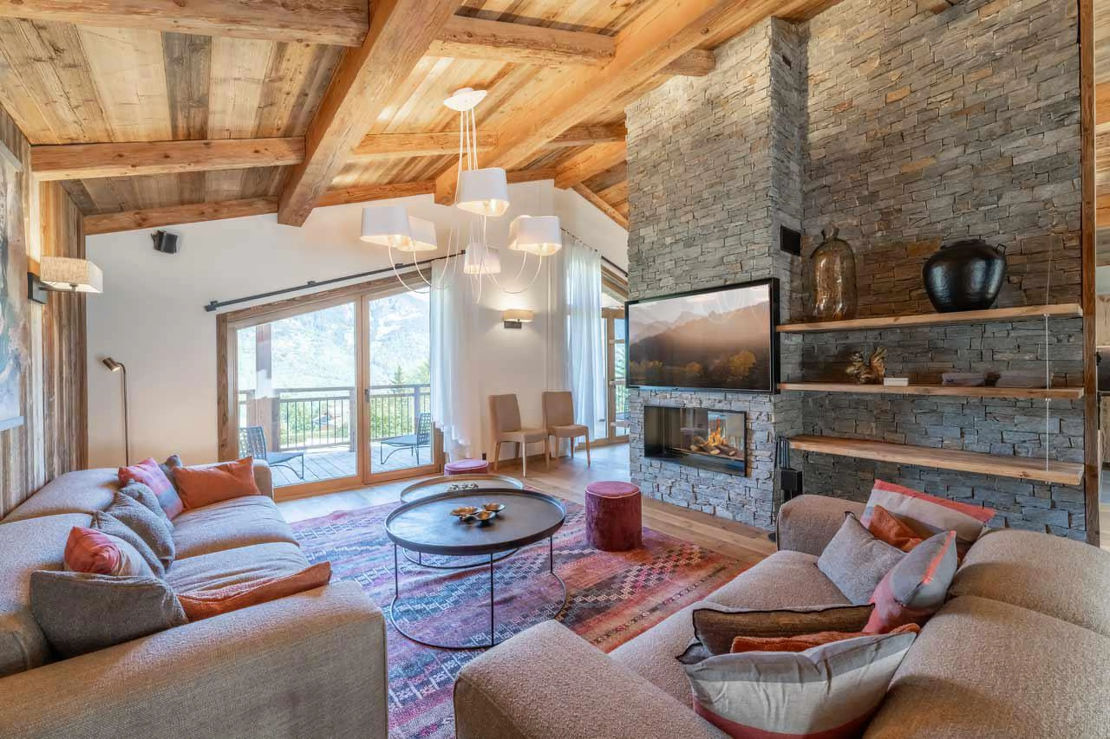 Living room in Chalet Bois du Fontanil in Courchevel Le Praz