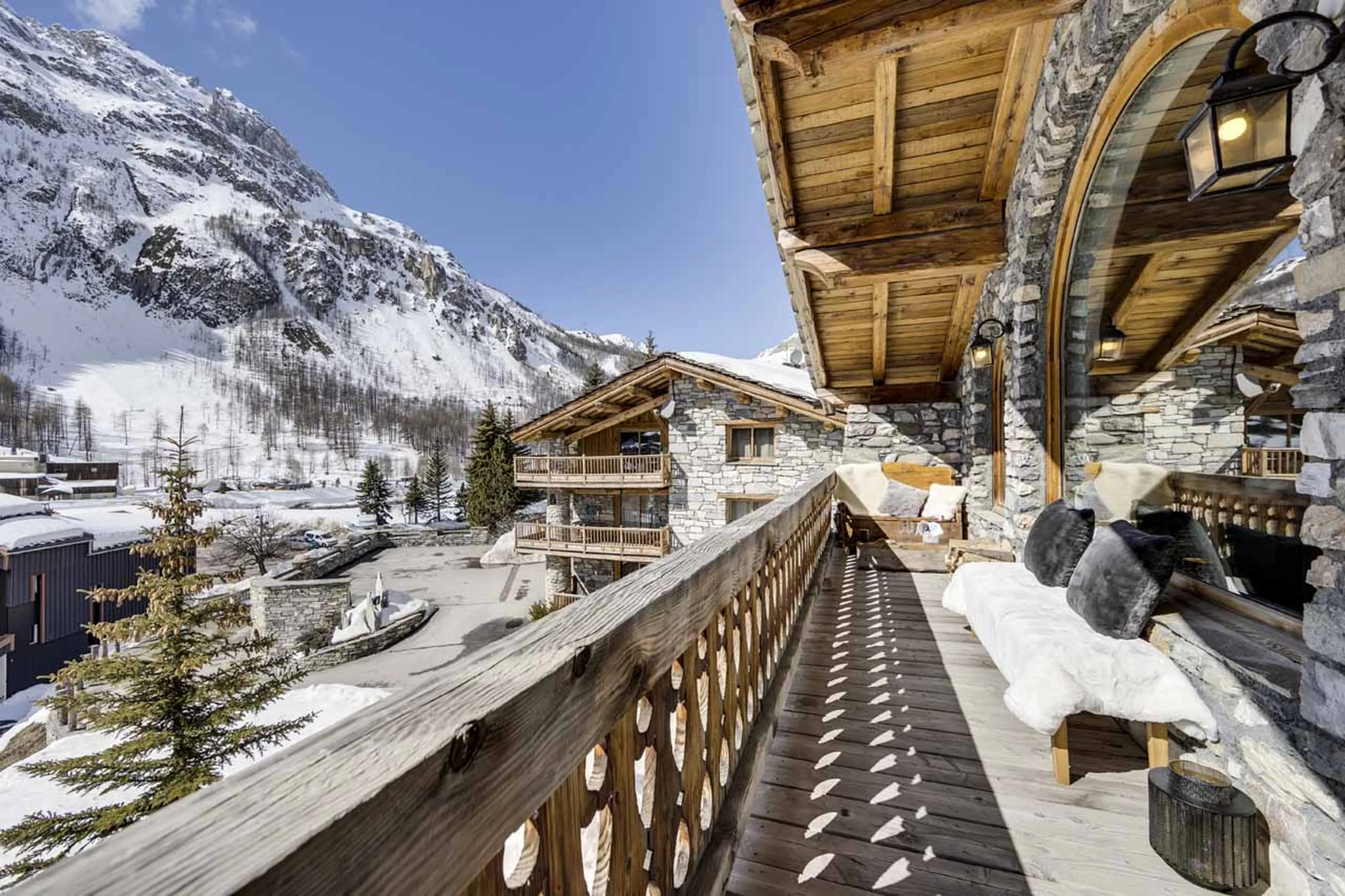 Balcony at Chalet La Bouclia in Val d'Isere