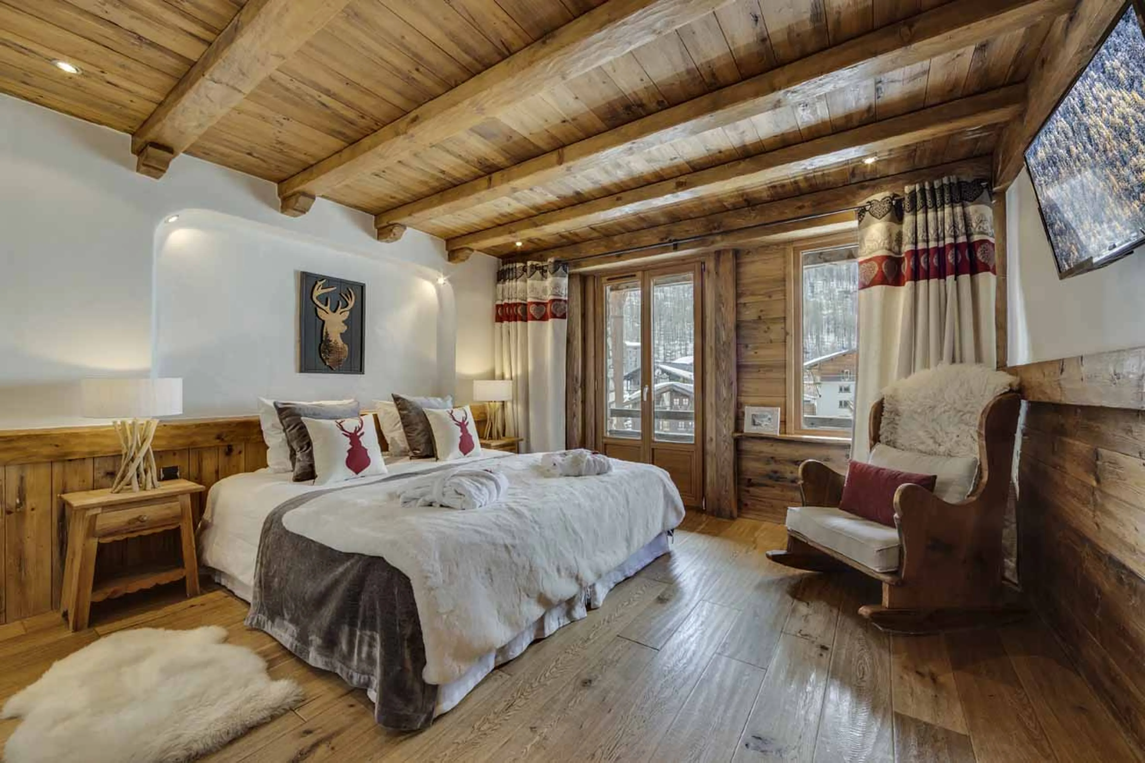 Bedroom two at Chalet La Bouclia in Val d'Isere
