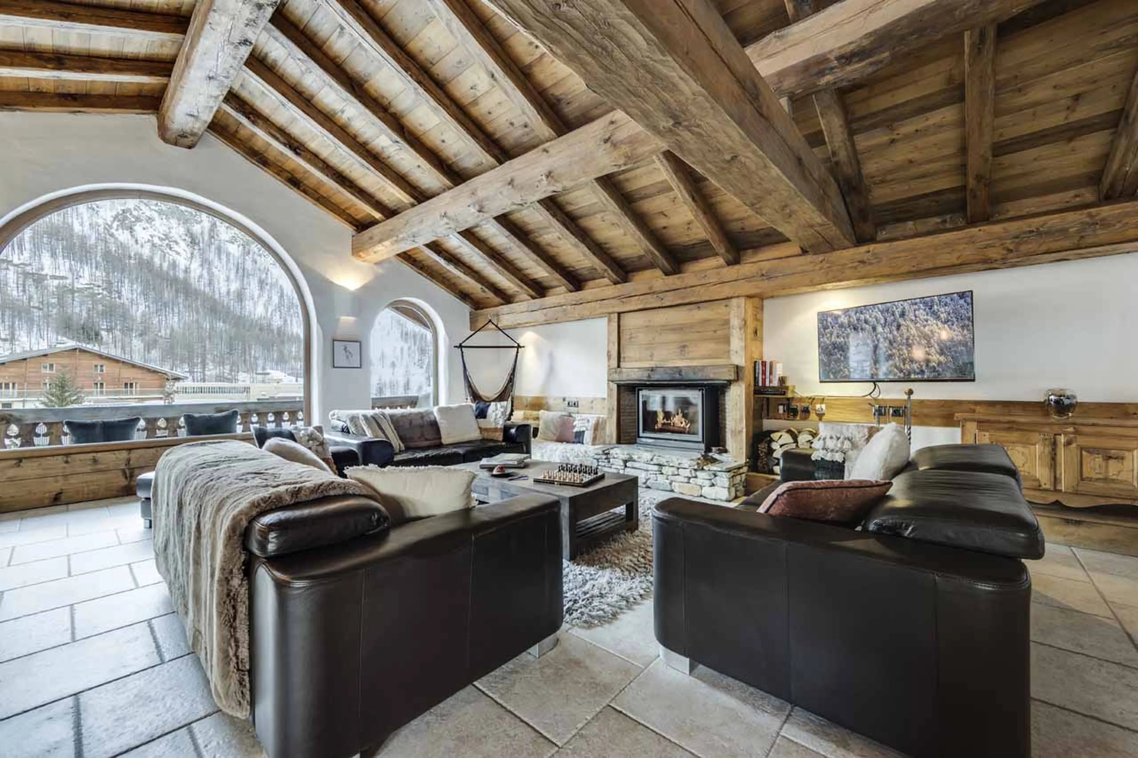 Sofas and armchairs at Chalet La Bouclia in Val d'Isere