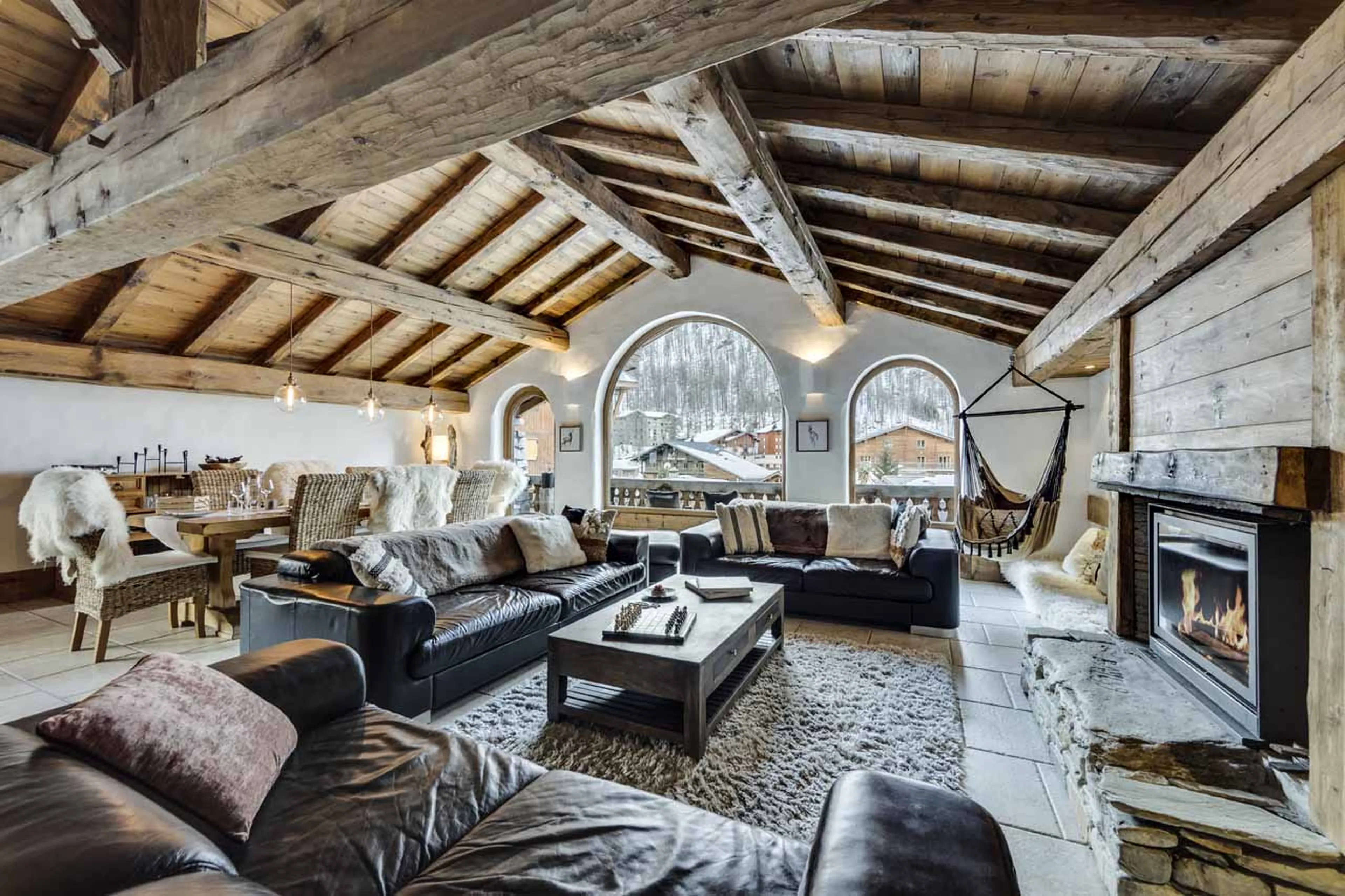 Light and spacious living area at Chalet La Bouclia in Val d'Isere