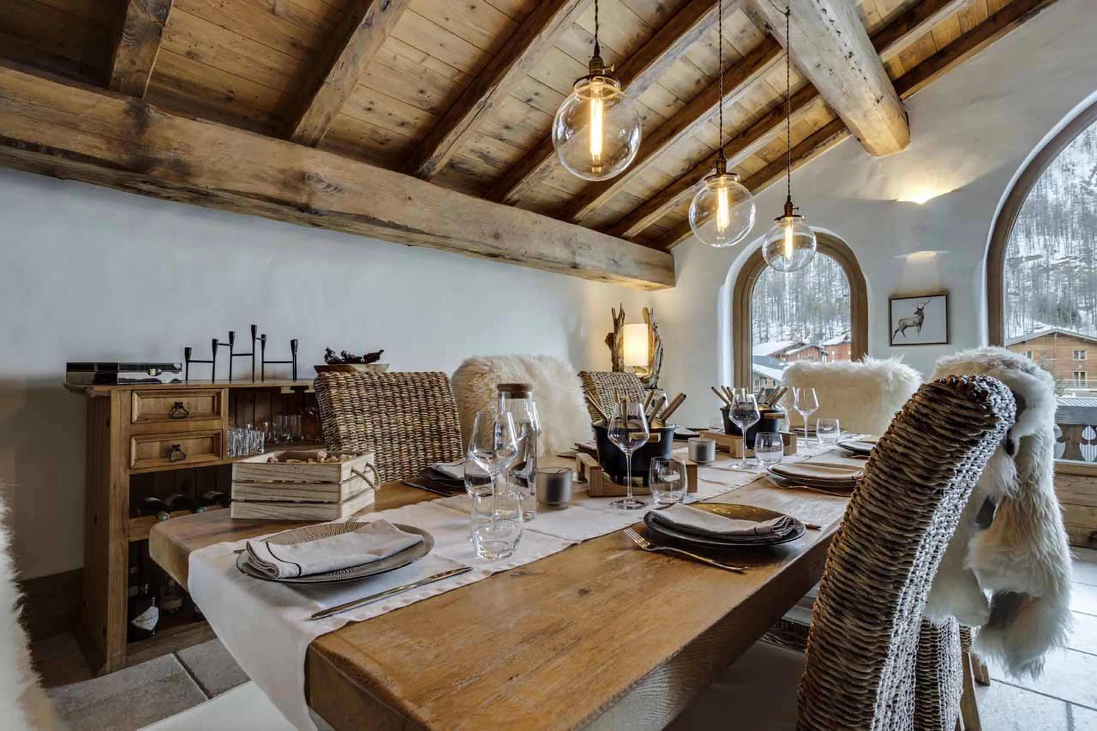Dining table at Chalet La Bouclia in Val d'Isere