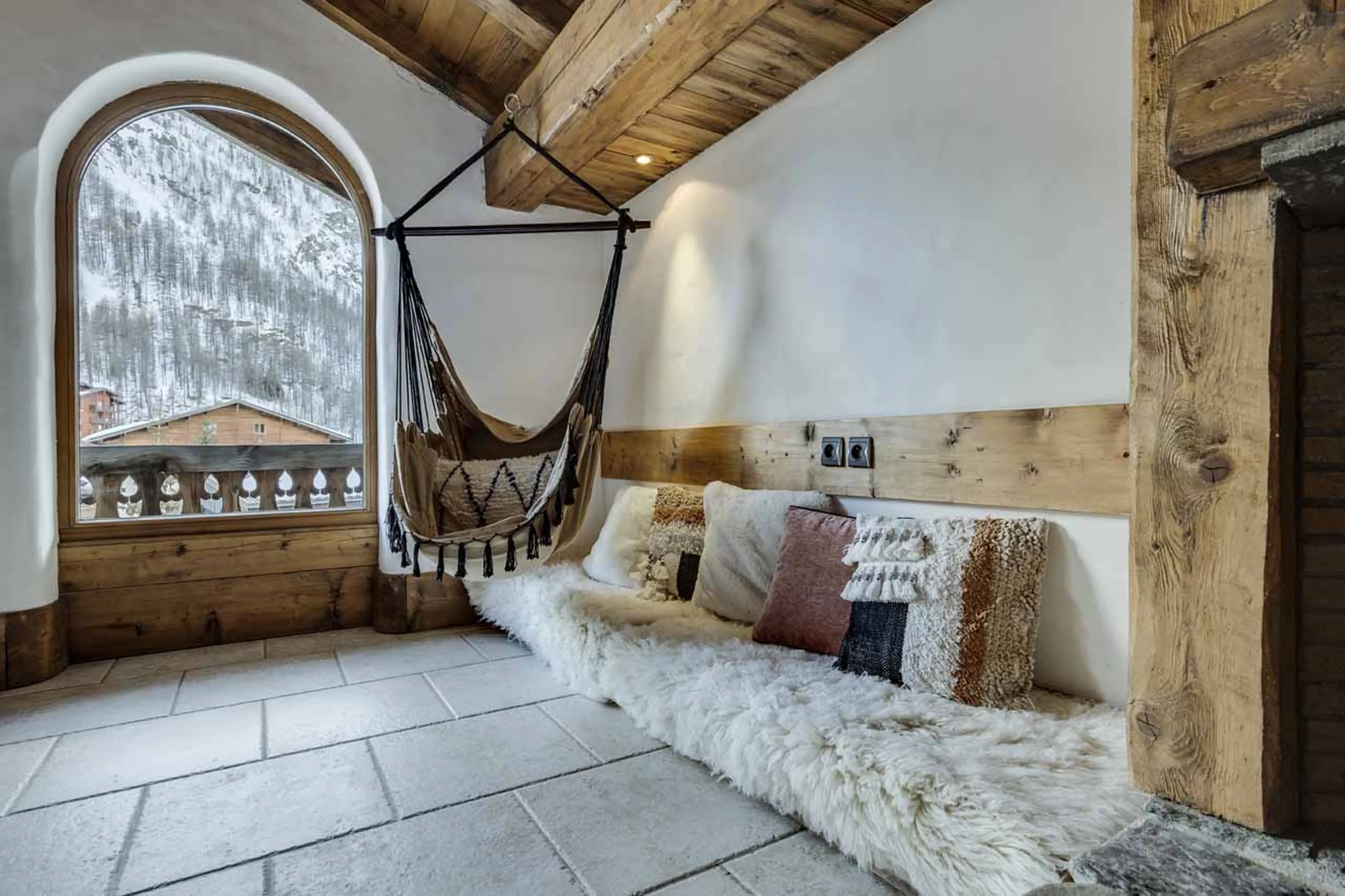 Hammock in living area at Chalet La Bouclia in Val d'Isere