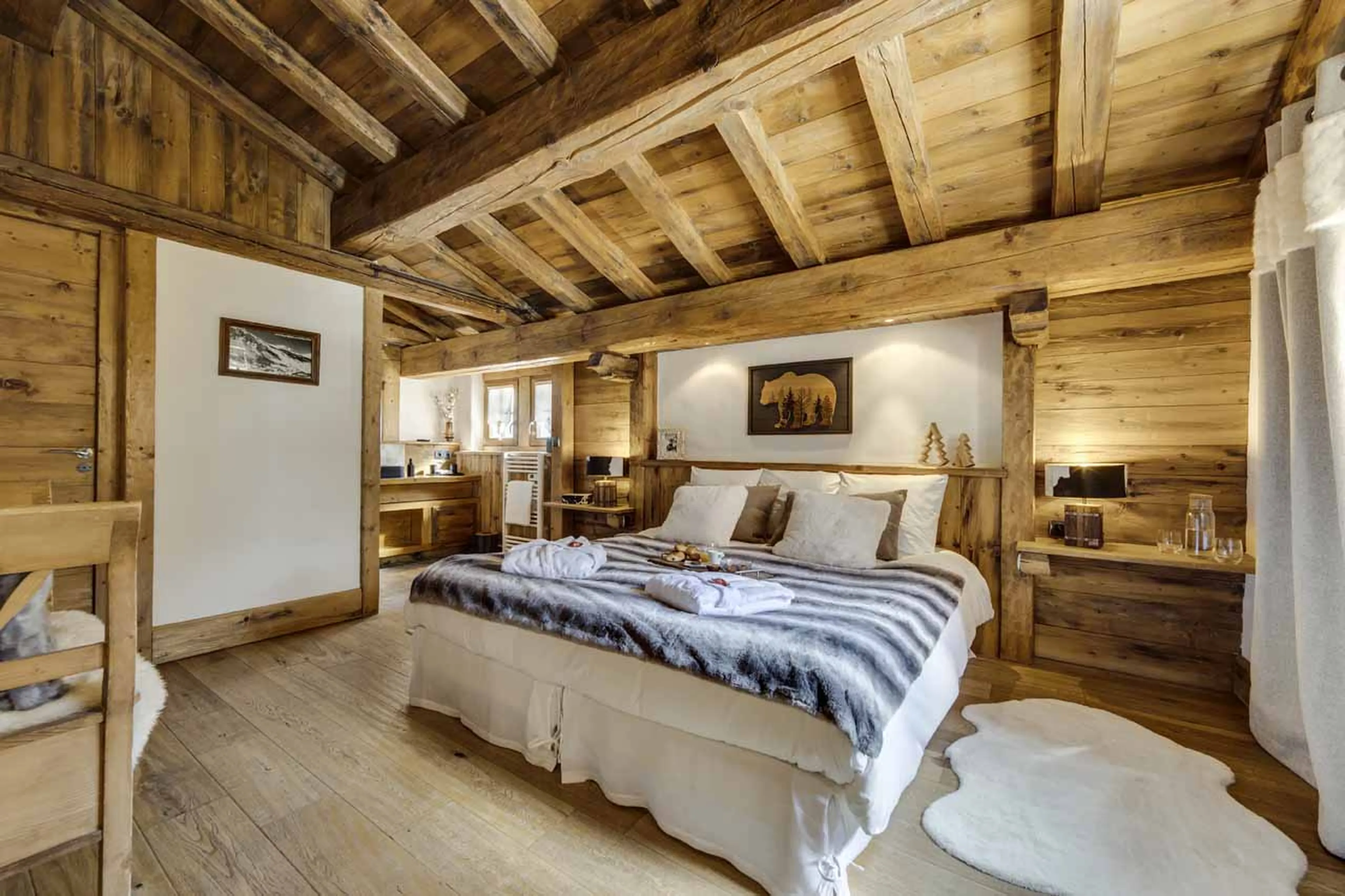 Bedroom one at Chalet La Bouclia in Val d'Isere