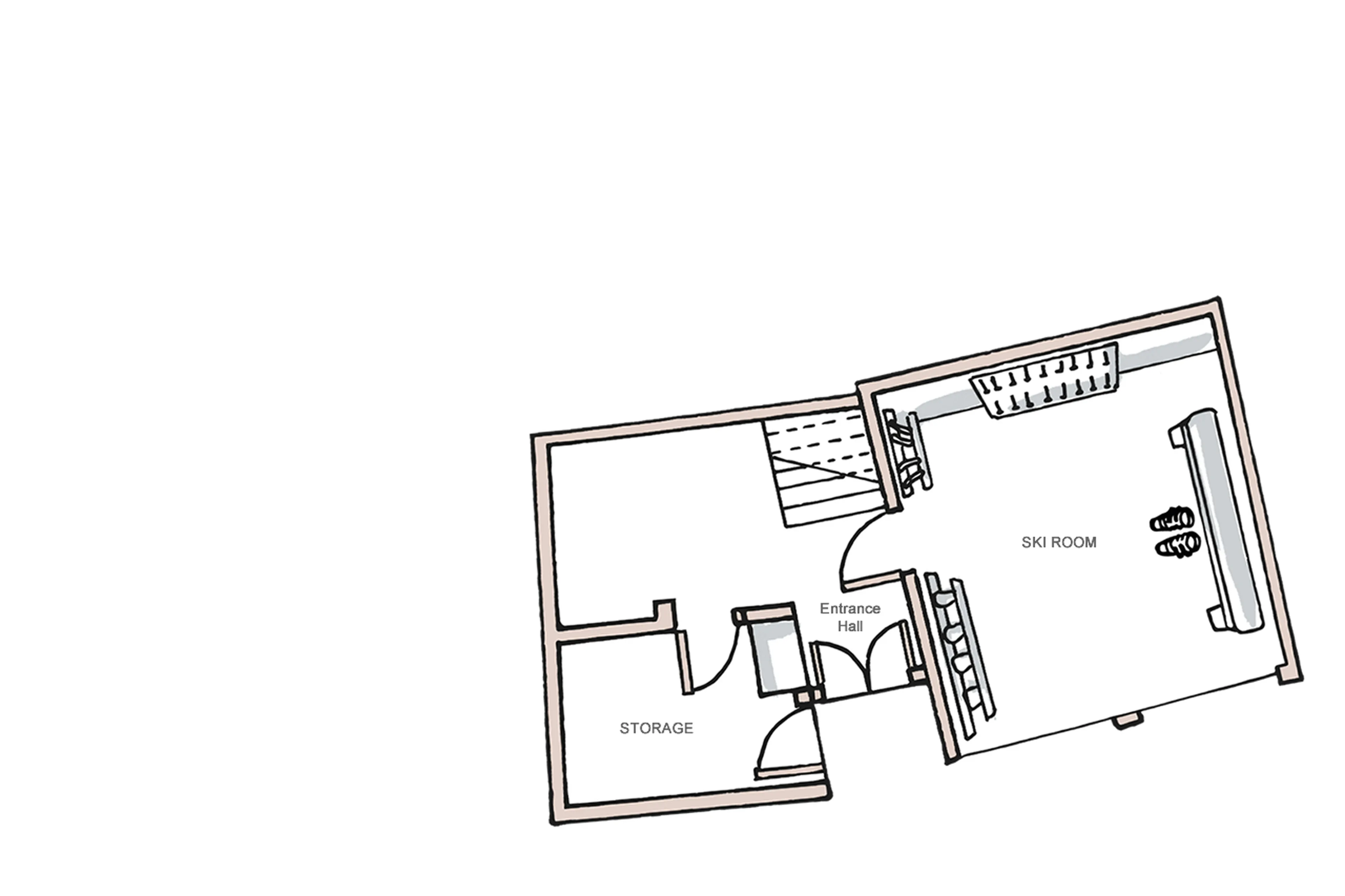 Level 0 floor plan of Chalet Bouquetin in Morzine
