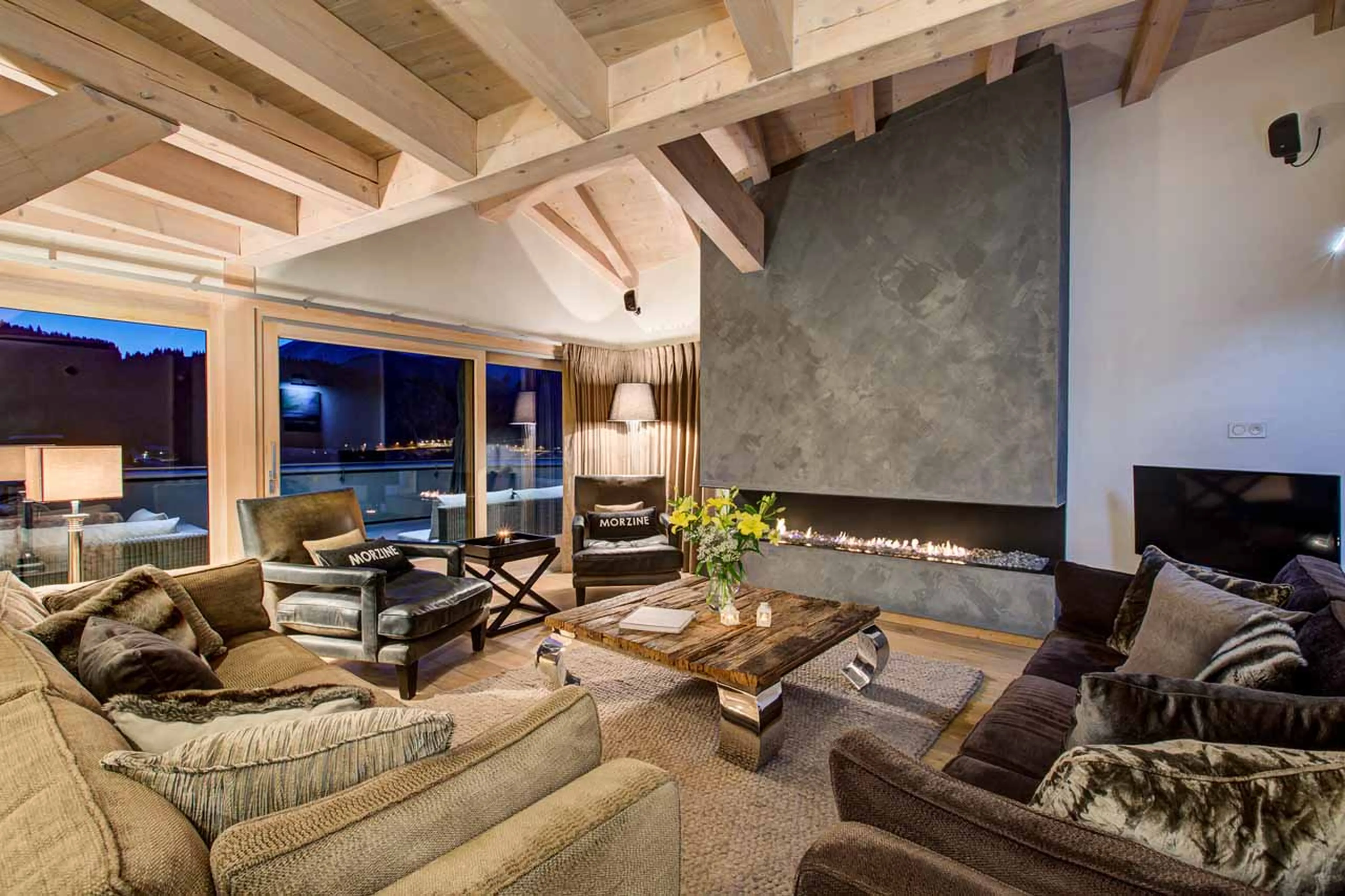 Living room at Chalet Bouquetin in Morzine