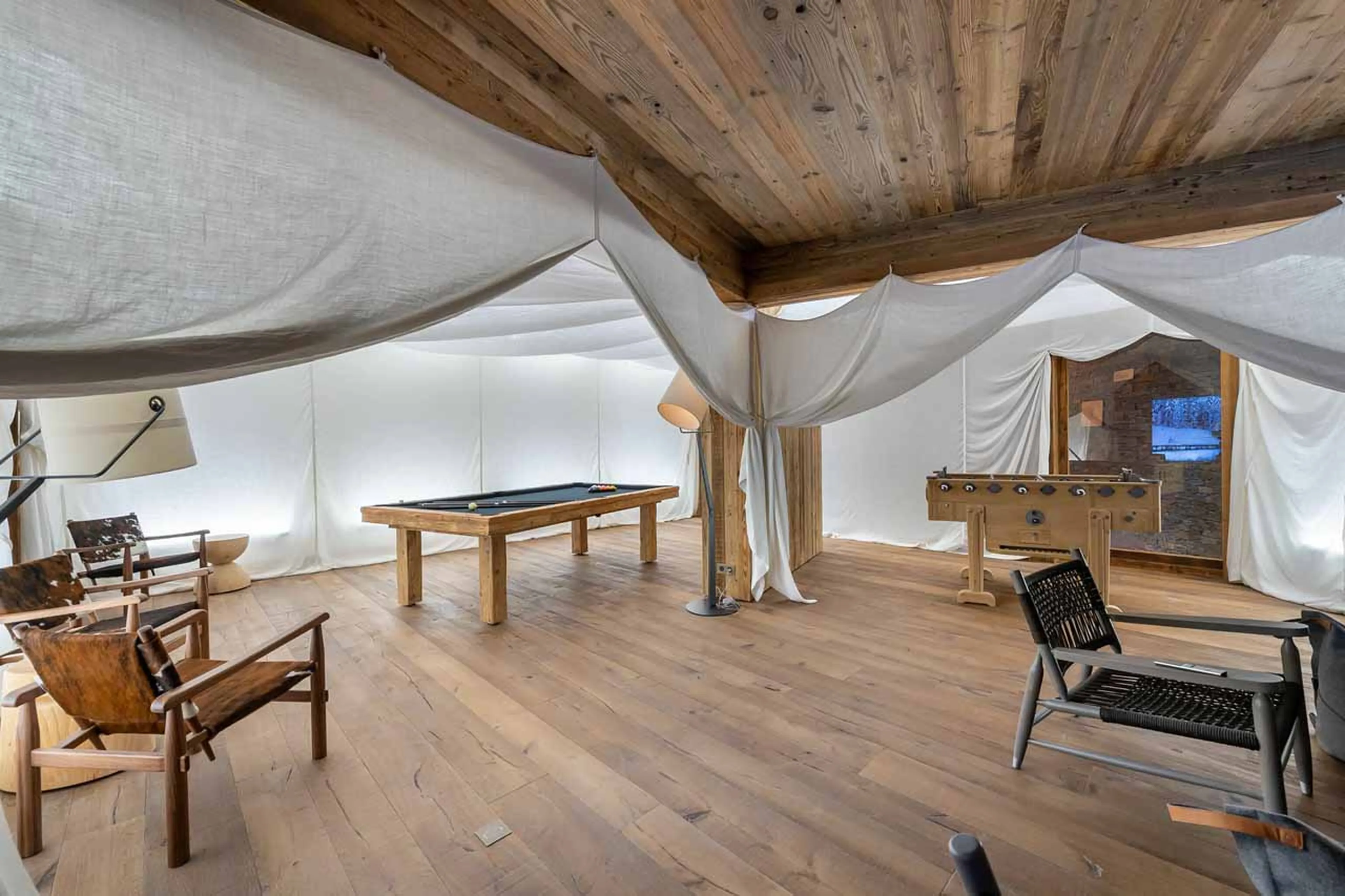 Games room at Chalet Les Bruxellois in Courchevel 1850