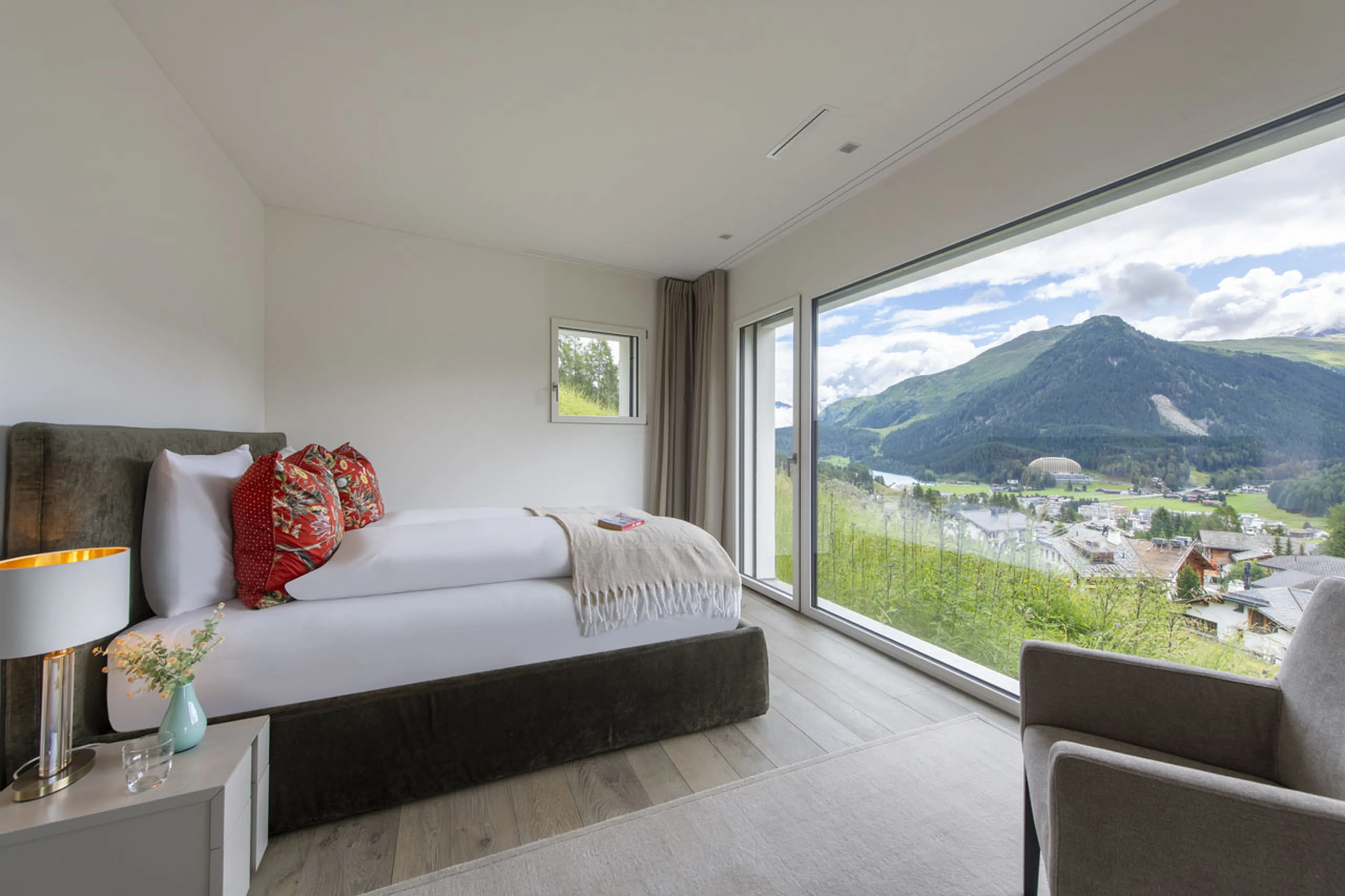 Bedroom one at Chalet Buelenhorn in Davos