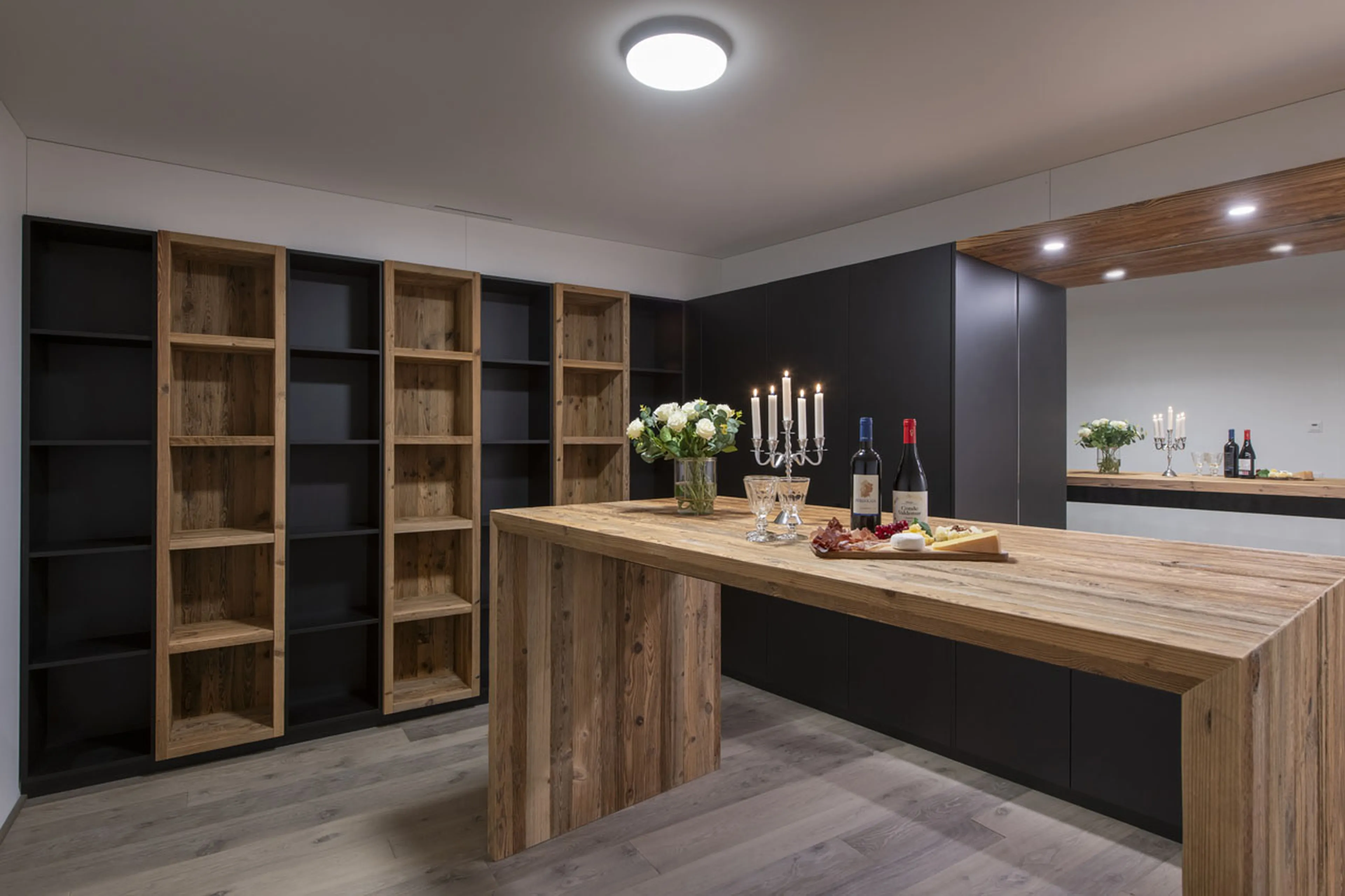 Wine tasting room at Chalet Buelenhorn in Davos