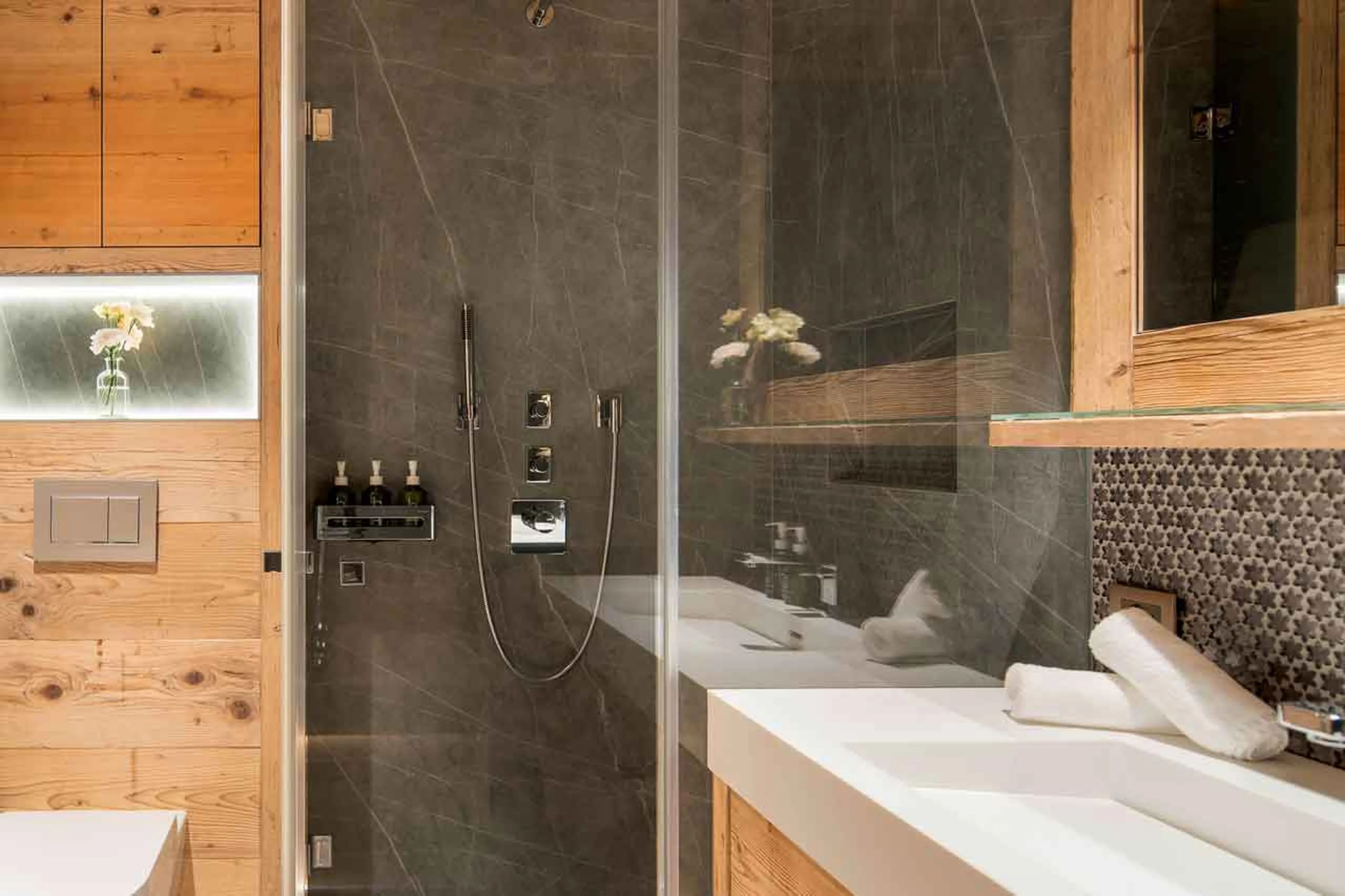 Bedroom one en-suite at Chalet Camila in Verbier